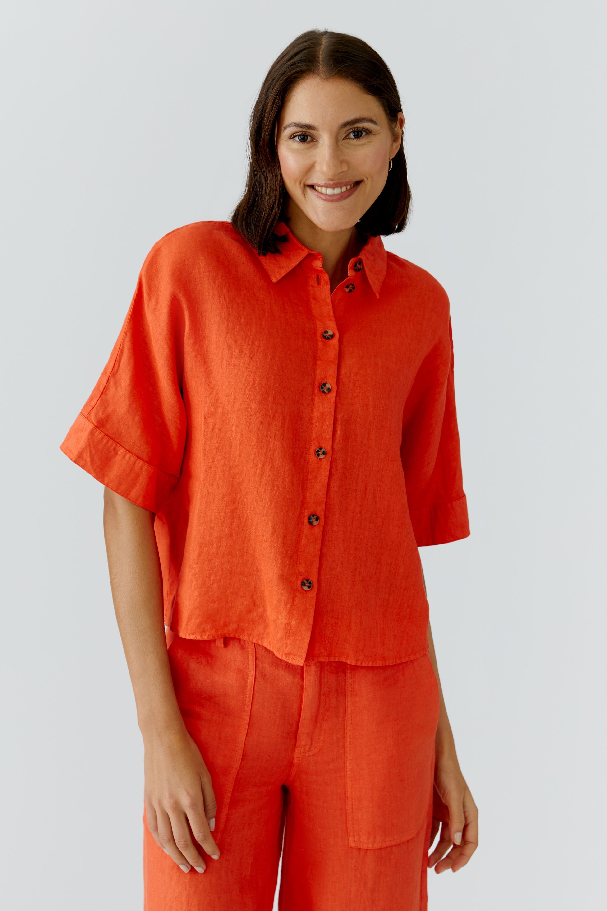 Pinciana Orange Linen Shirt - 97229