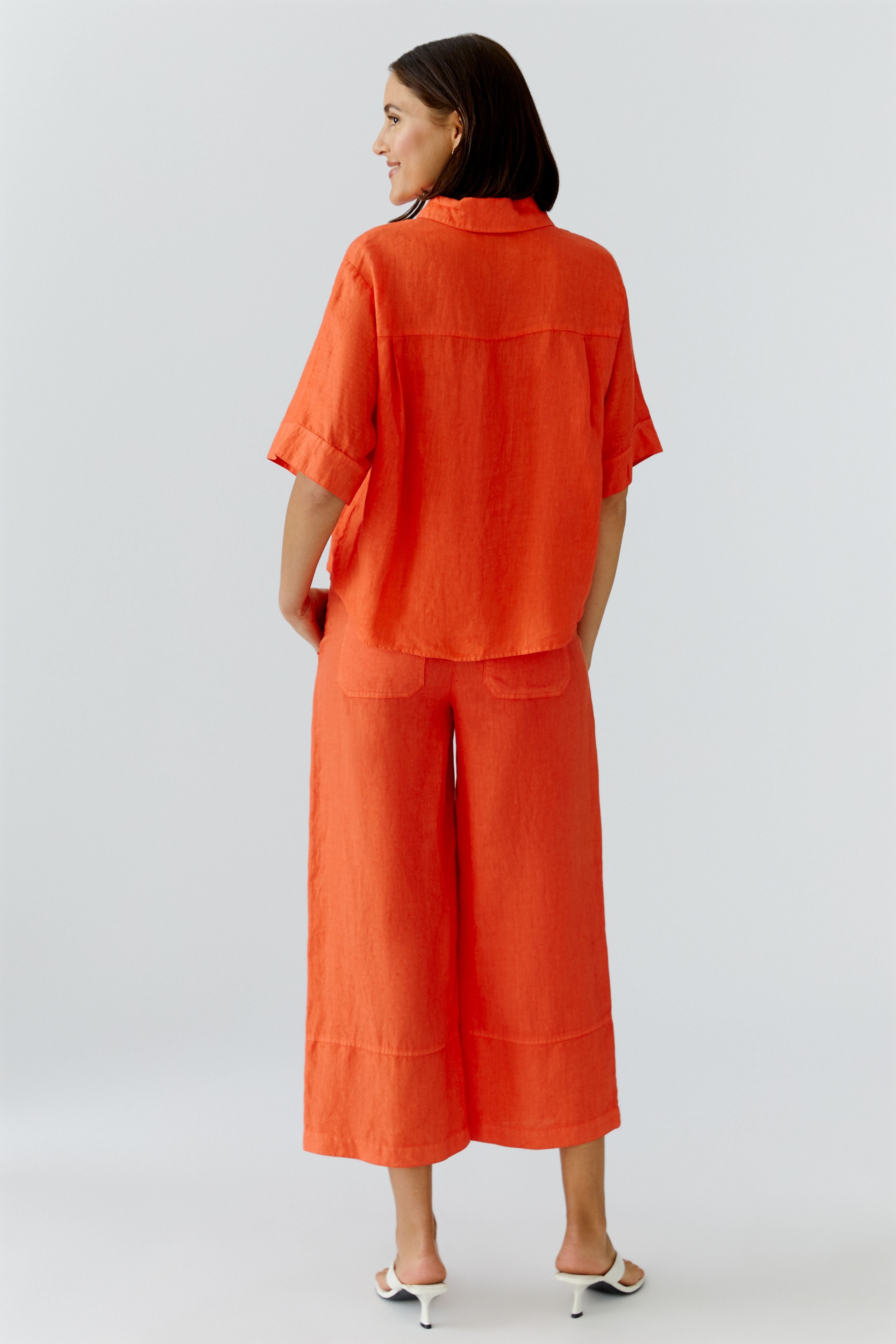 Pinciana Orange Linen Shirt - 97229