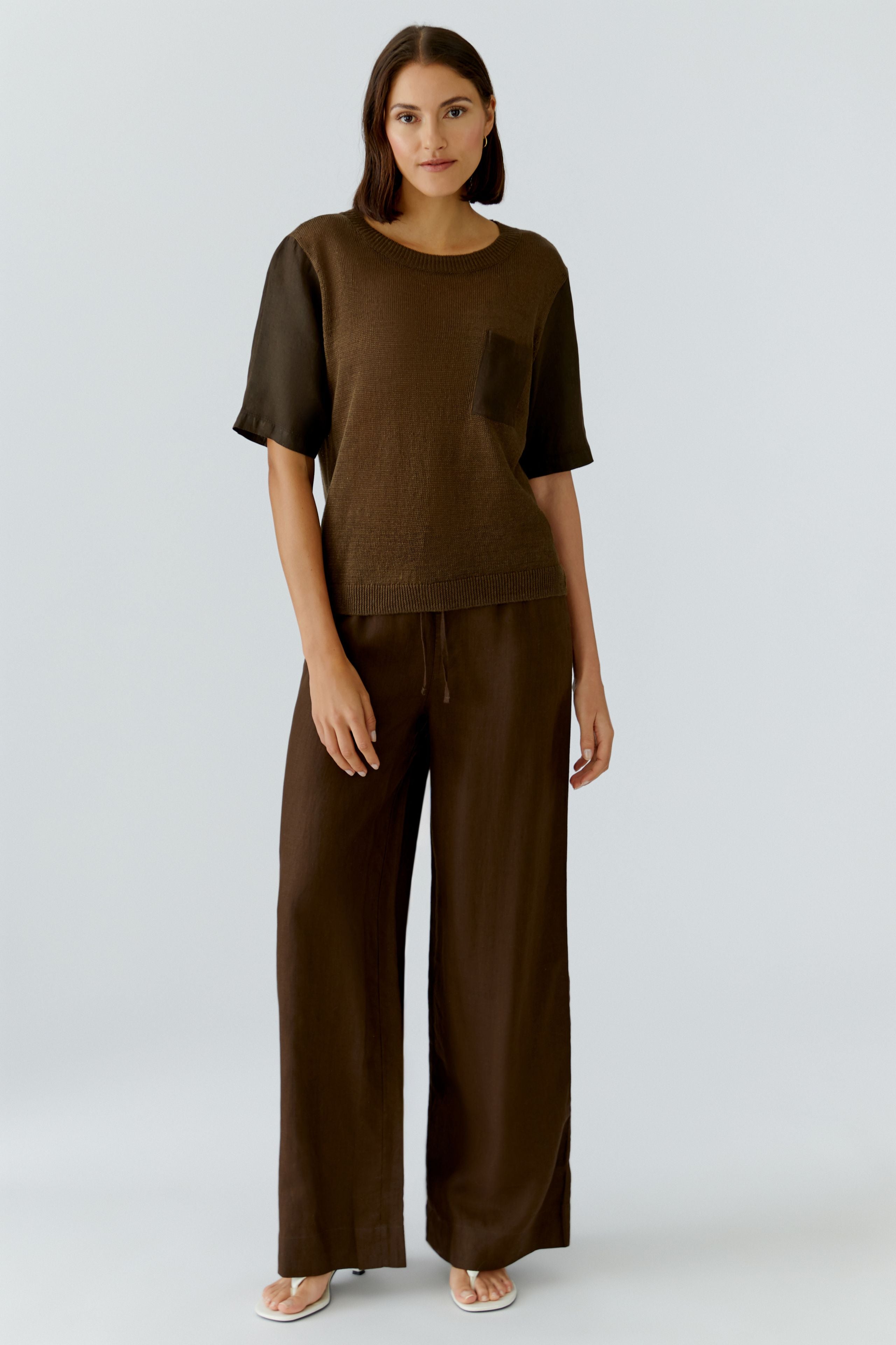 Shop Oui Demitasse Linen Trousers - 97139 | Vanity Fair