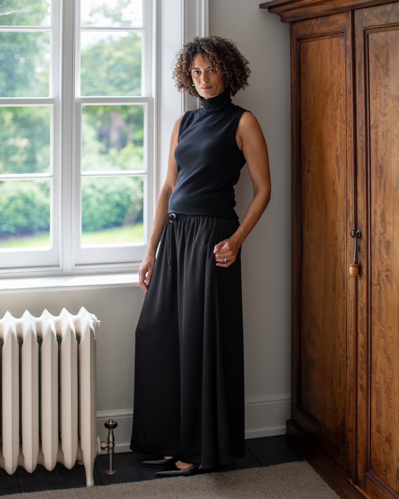 Palmer Black Wide Leg Trousers