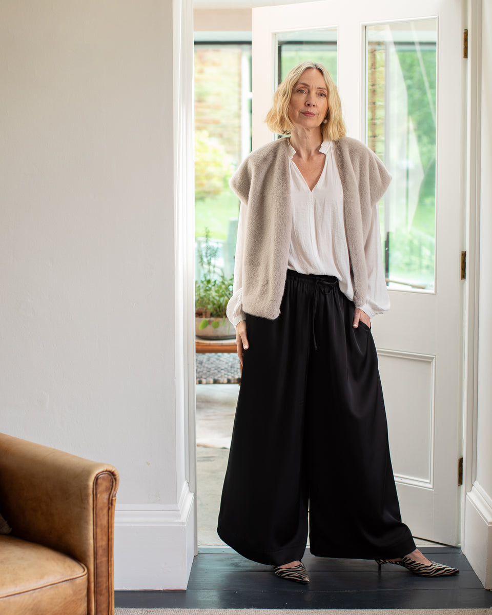 Palmer Black Wide Leg Trousers