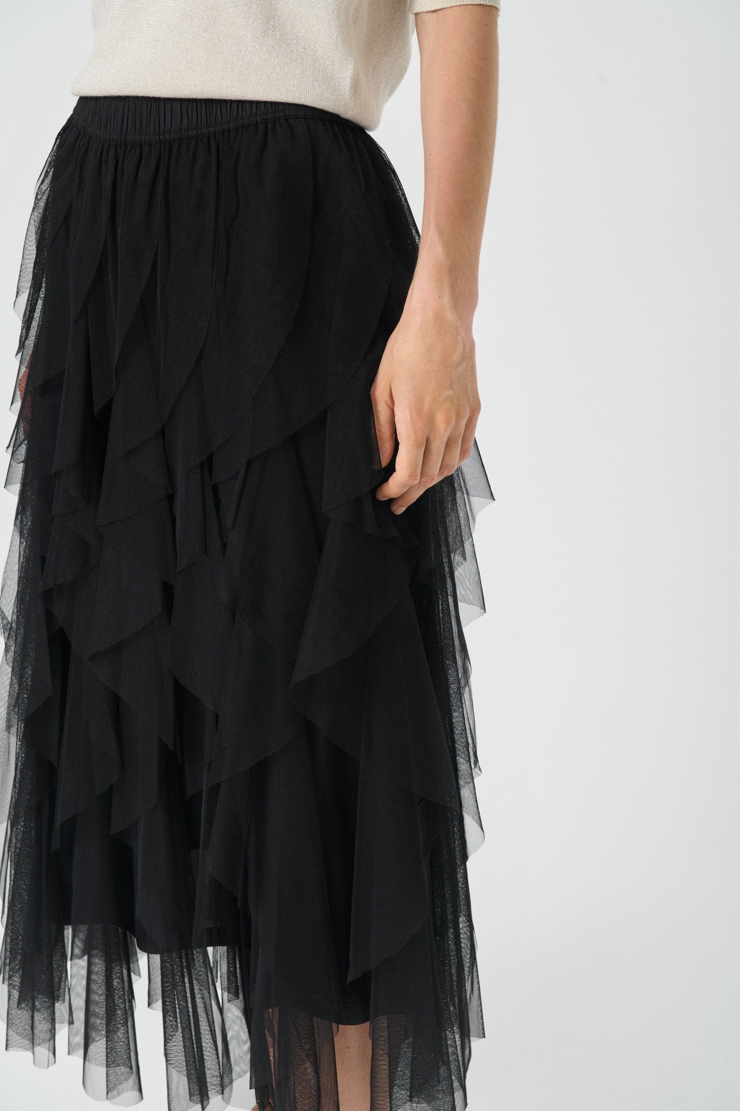 Black Svanhild Mesh Skirt - 30310050