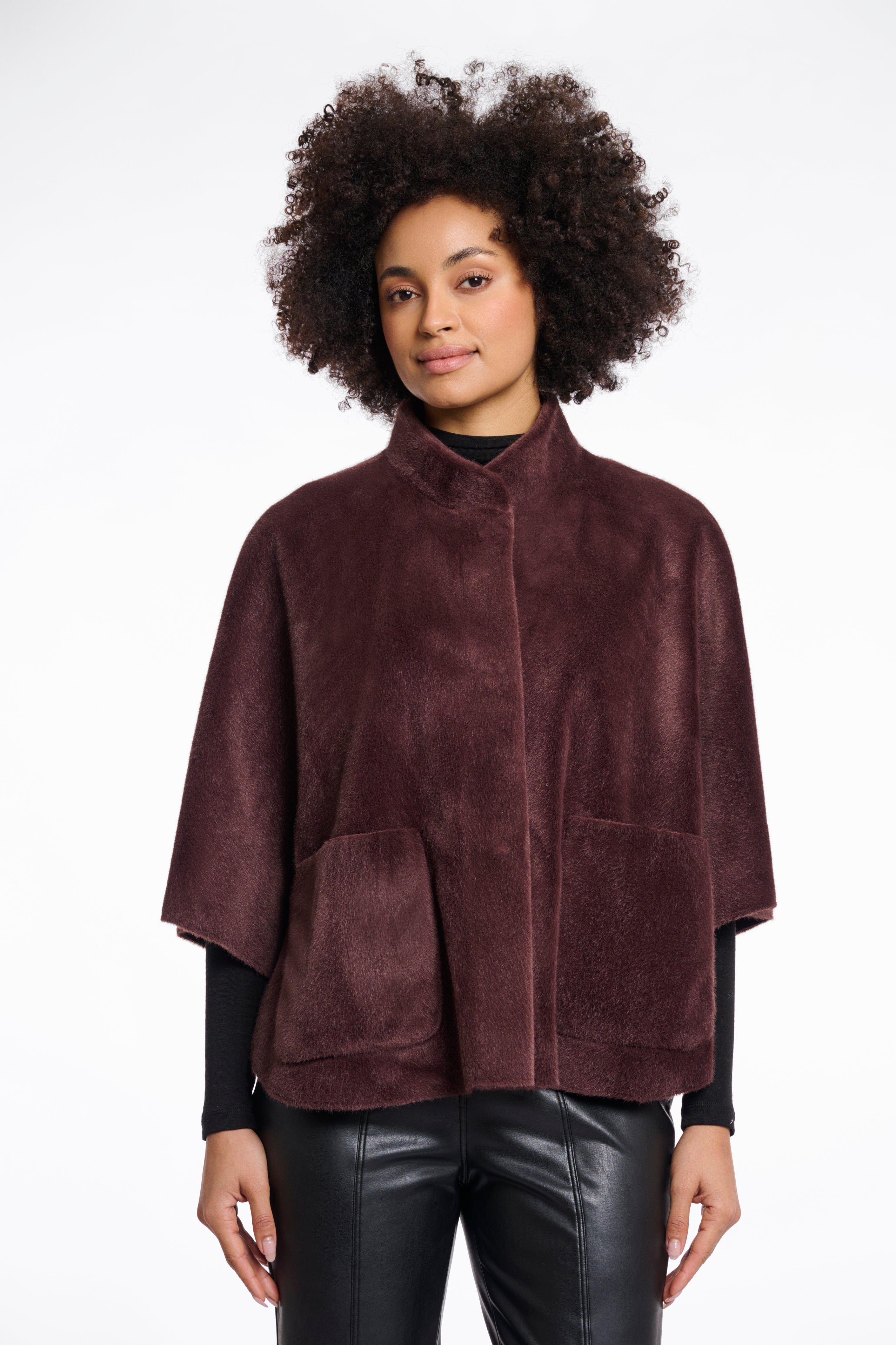 Chocolate Bean Dewi Faux Fur Cape