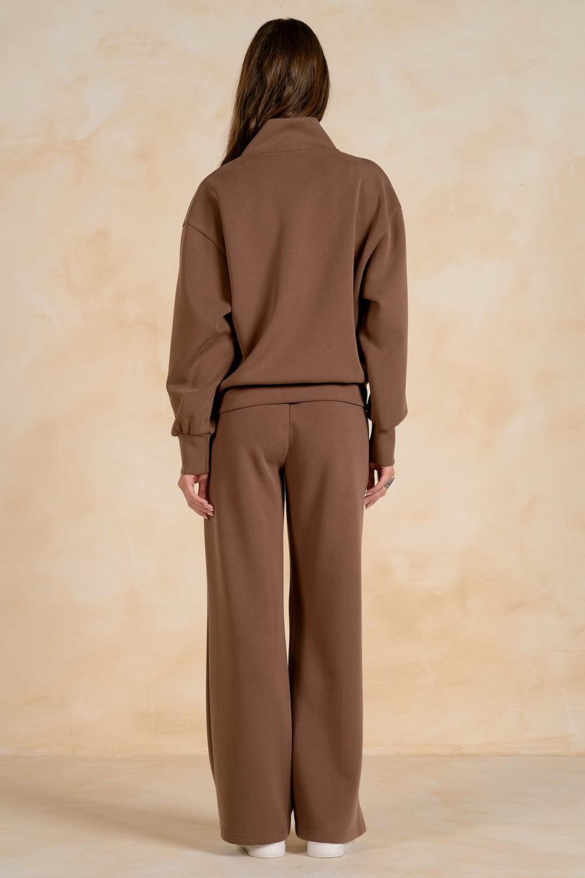 Light Brown 3/4 Zip Top - SC11742