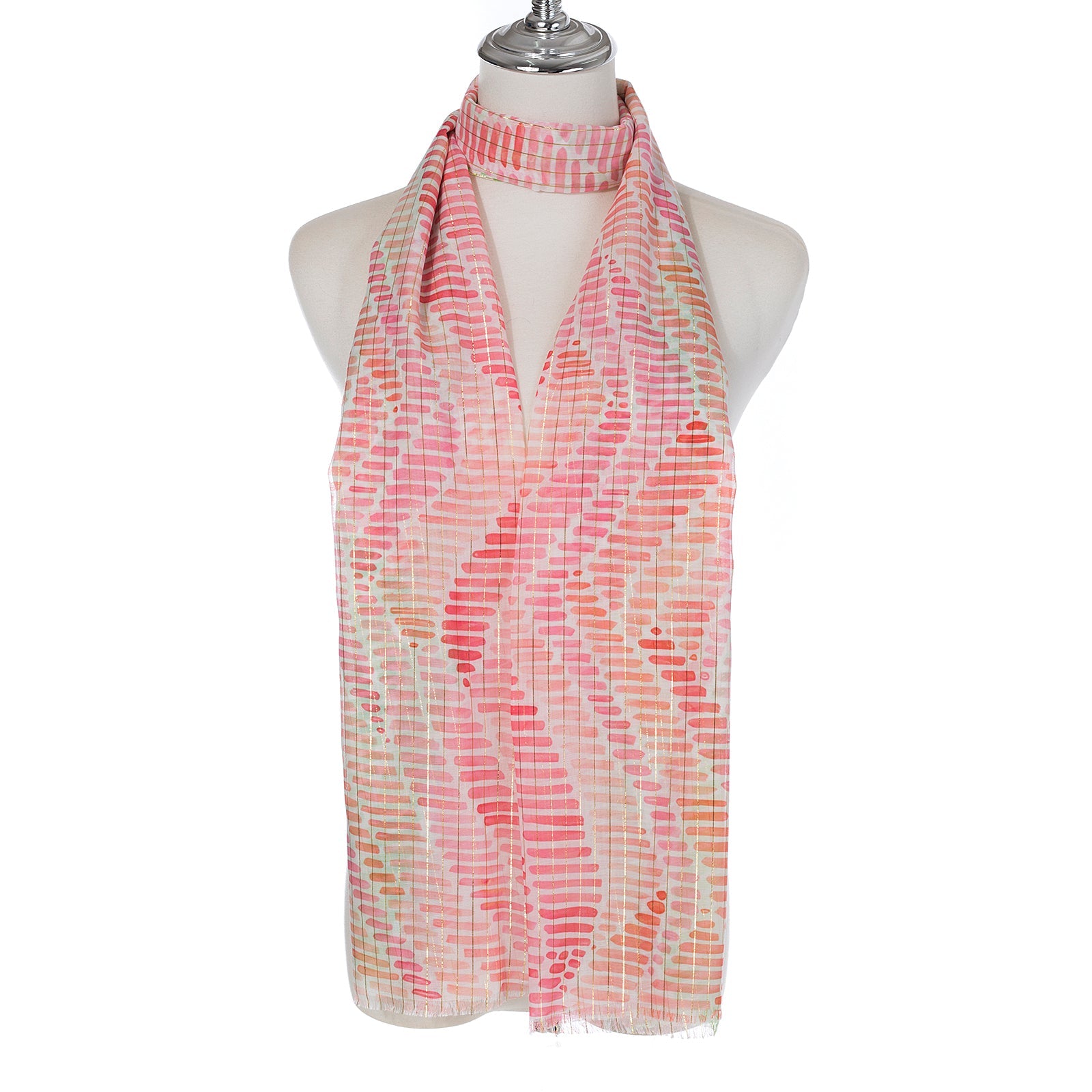 Green Stripe Print Scarf - SC1745