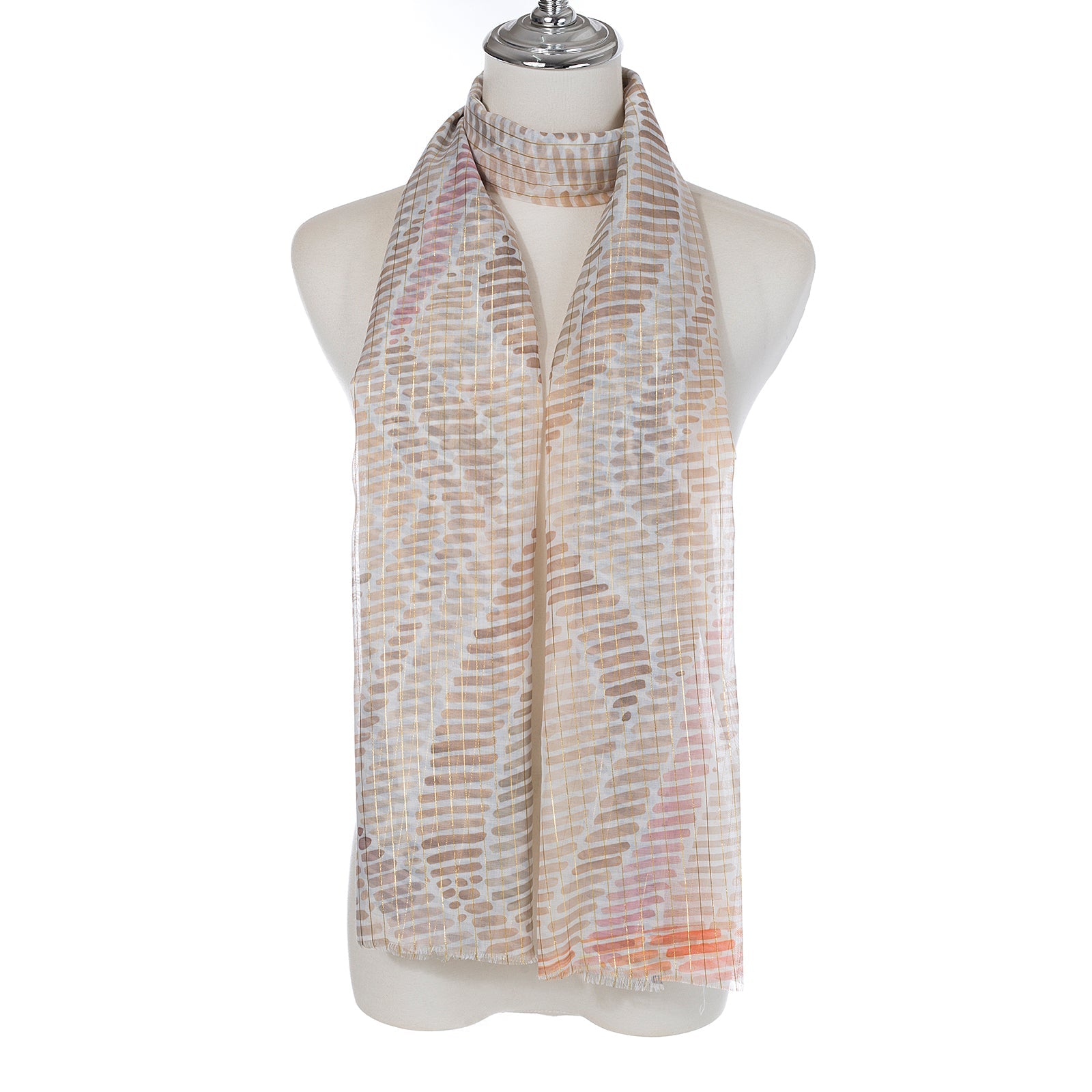 Natural Stripe Print Scarf - SC1745