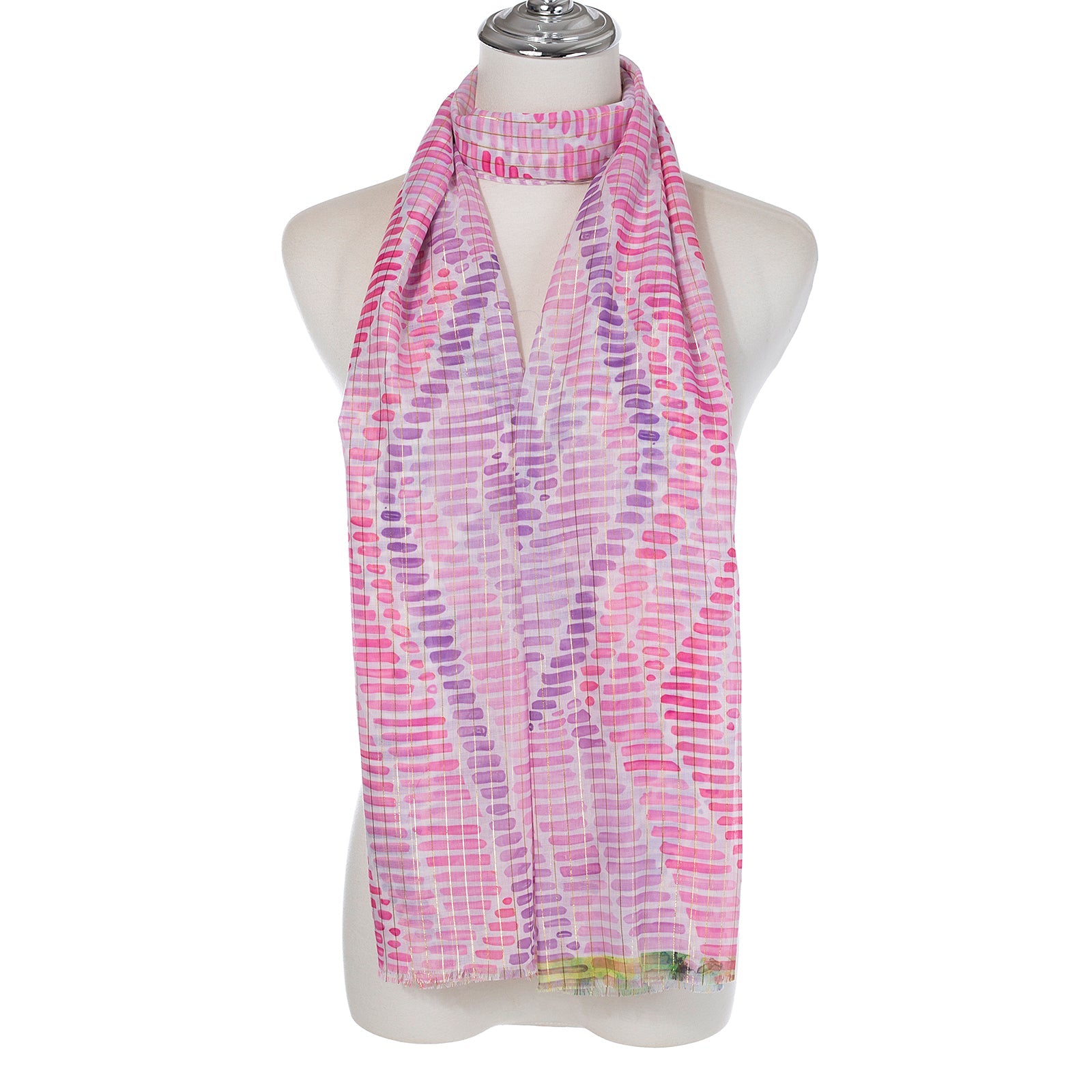 Violet Stripe Print Scarf - SC1745