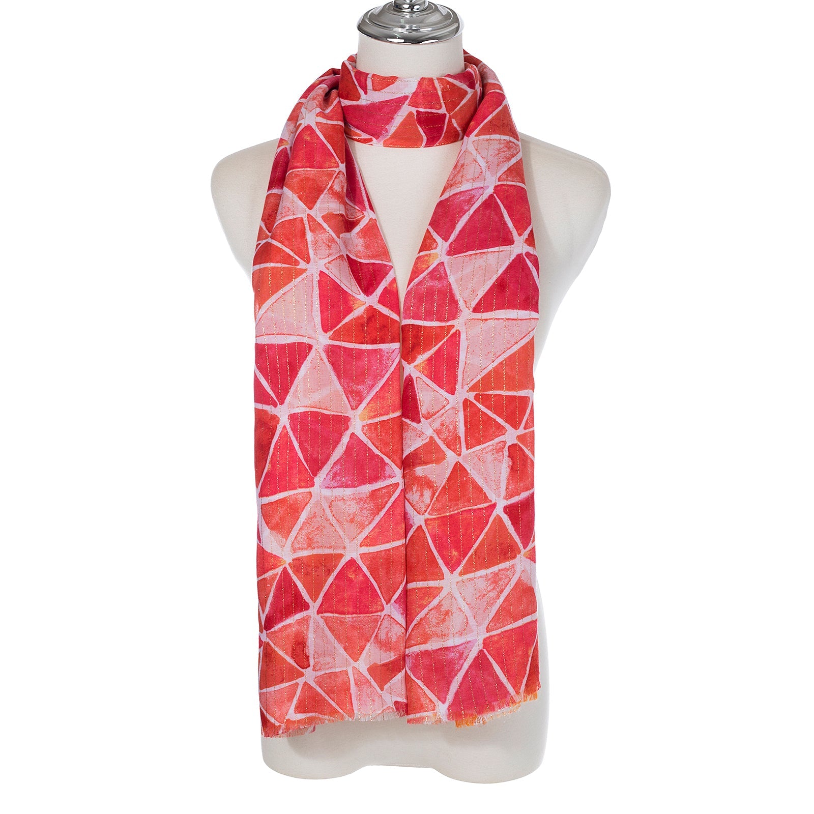 Orange Block Print Scarf - SC1748