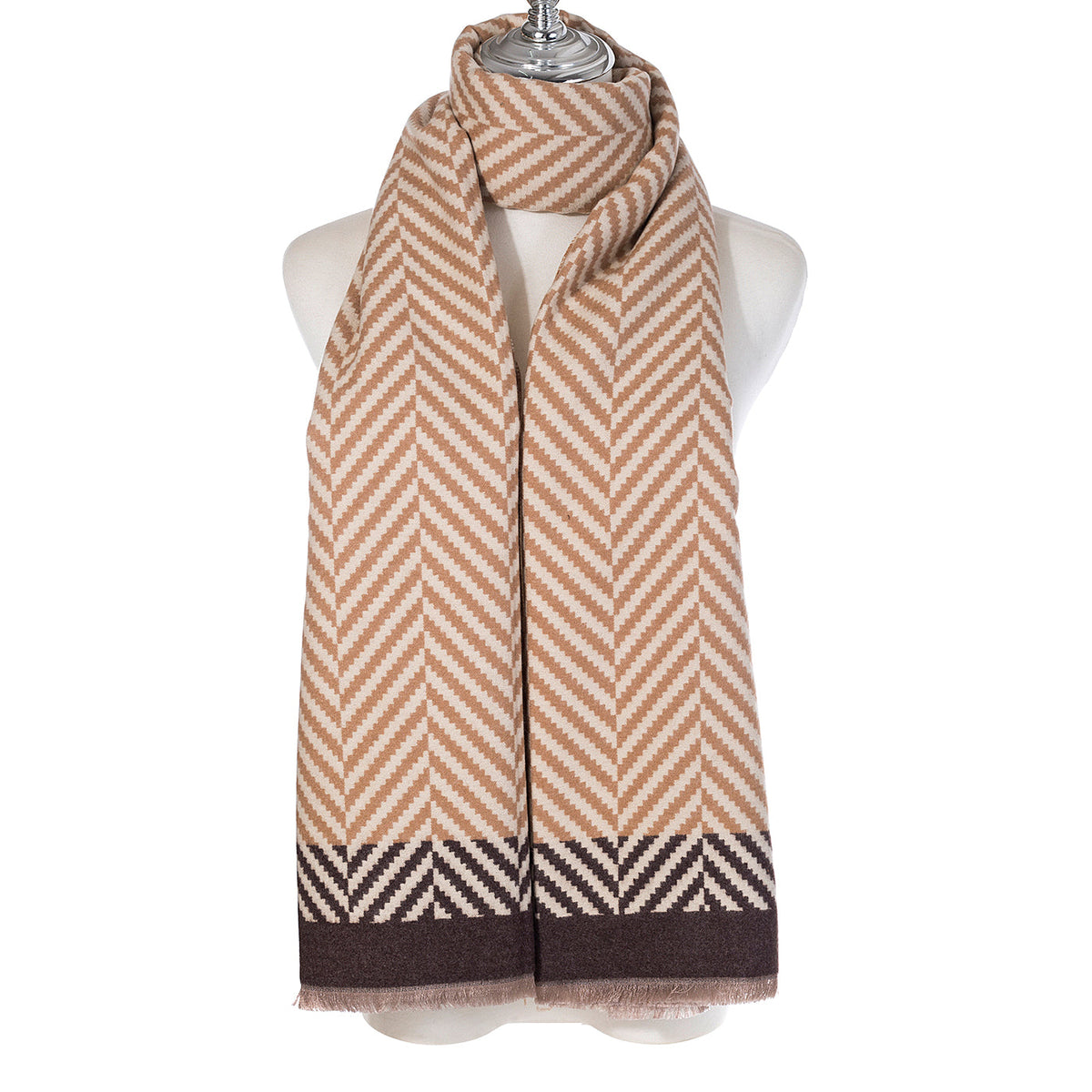 Natural Herringbone Scarf - SC1803
