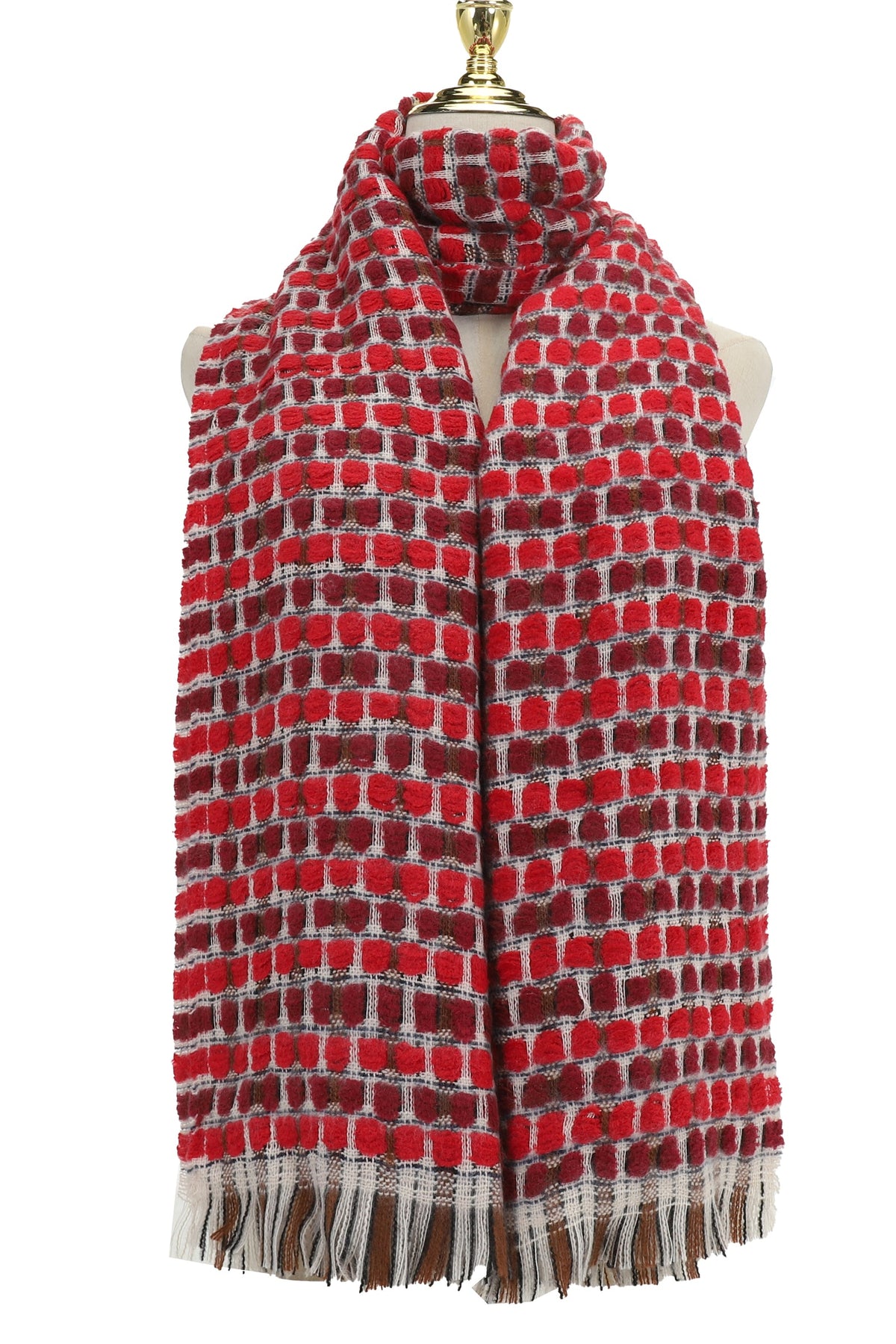 Red Check Scarf - SC2096