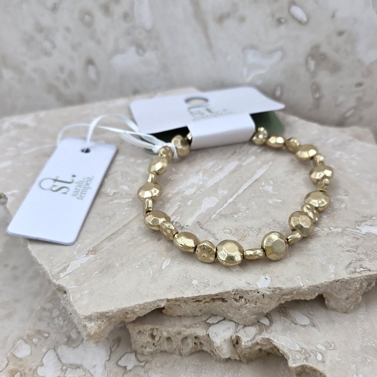 Worn Gold Beaded Bracelet - ST670H