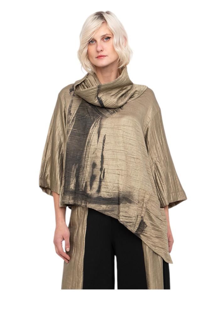 Gold Cowl Neck Top - 7766008