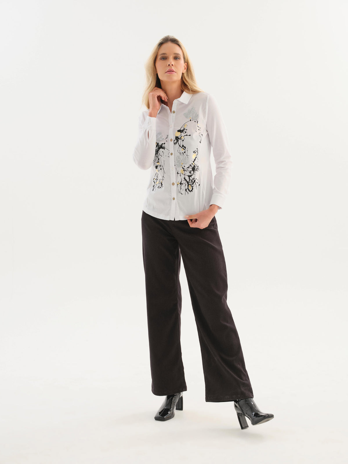 White Front Print Shirt - 76263