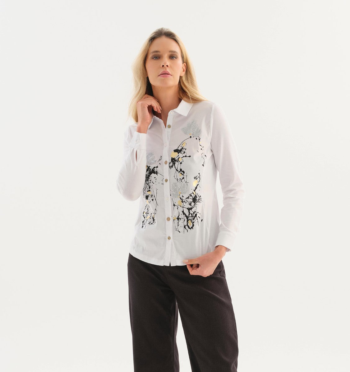 White Front Print Shirt - 76263