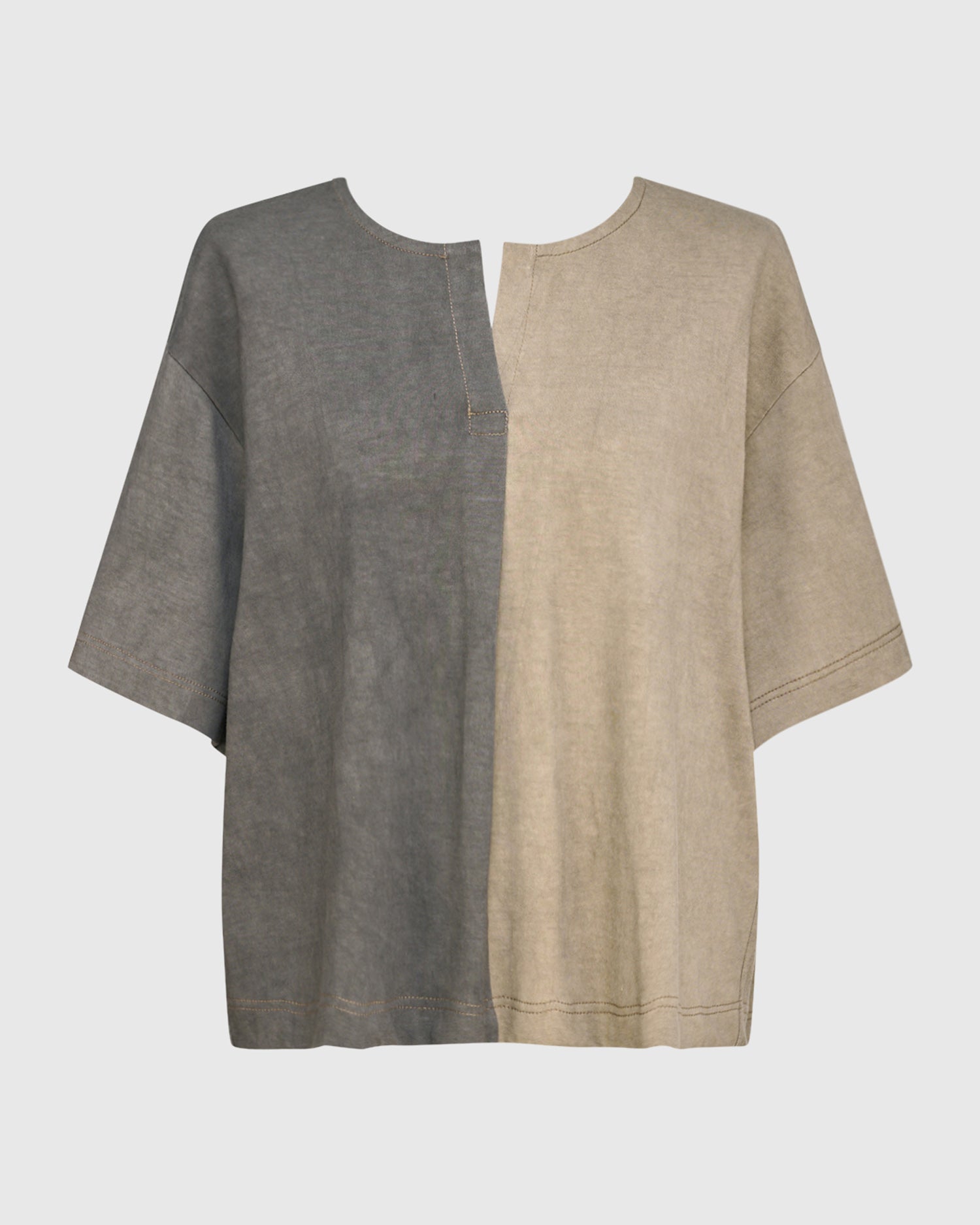 Grey & Beige Top - UT972M