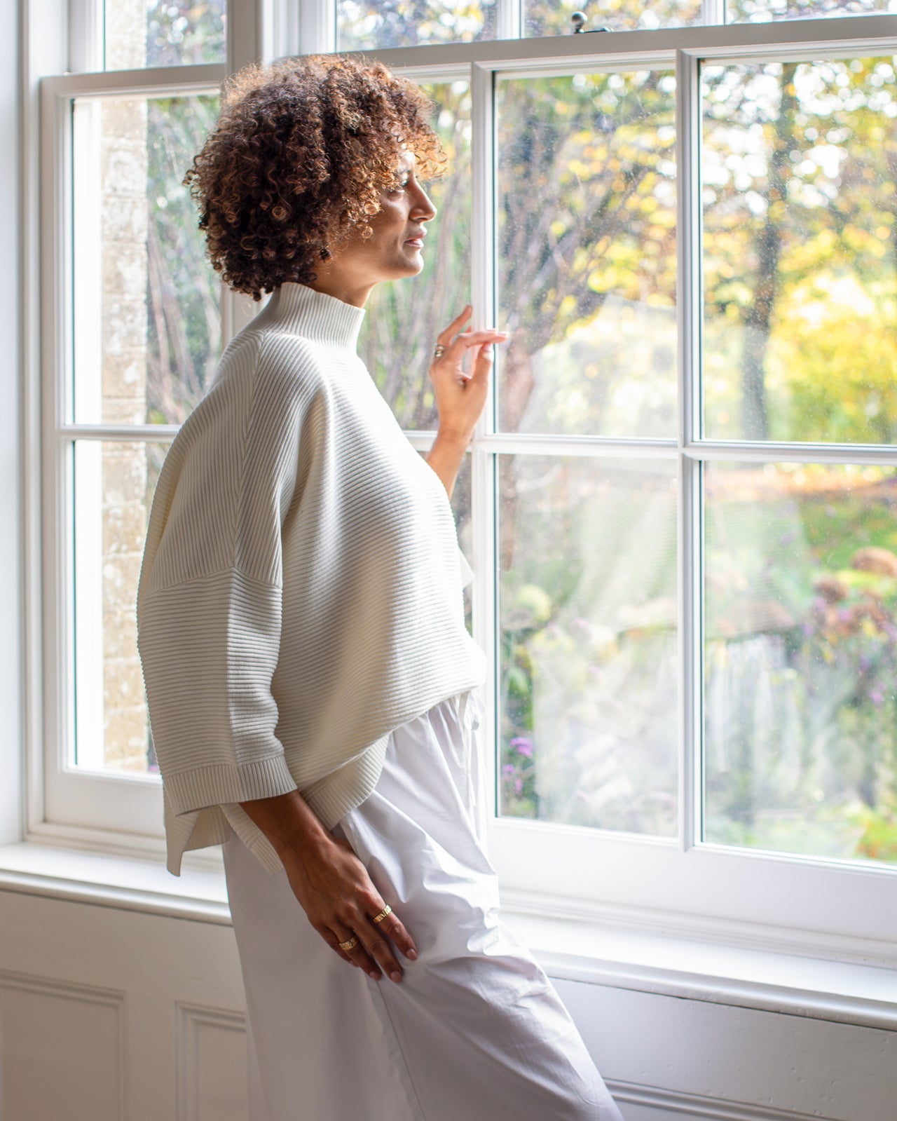 Vicki Ivory Rib Knit Jumper