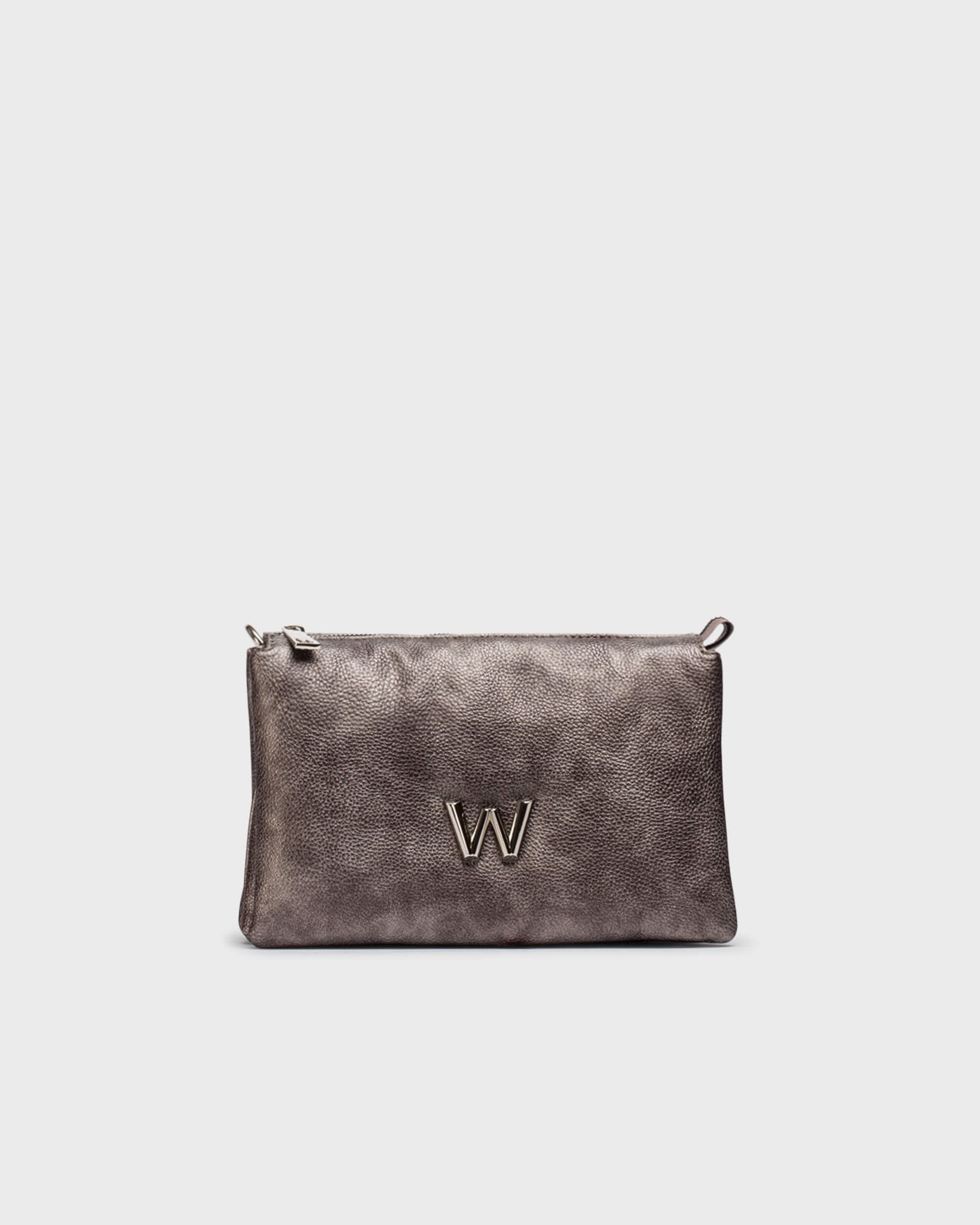 Grey Faux Leather Cross Body Bag - WB-52007