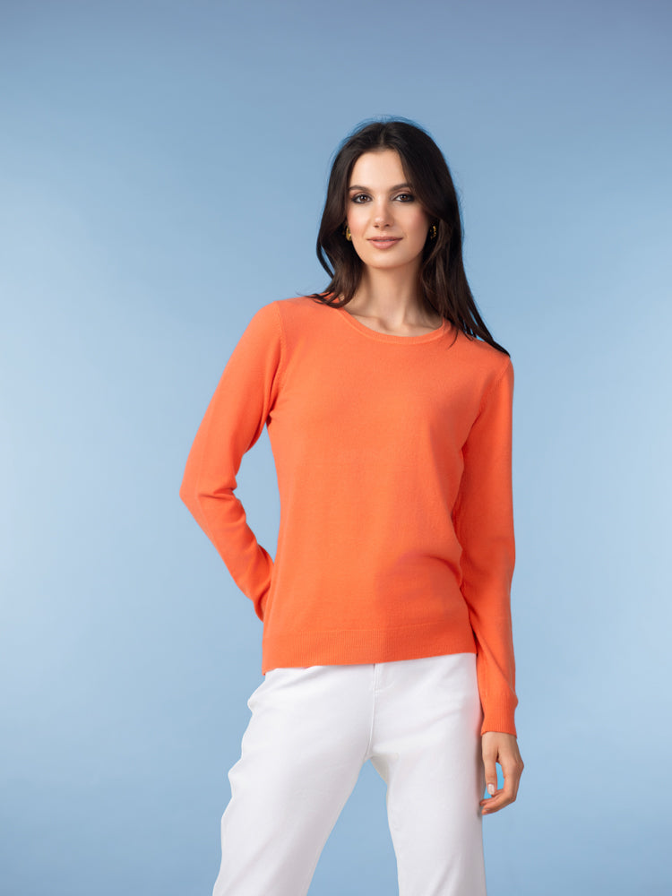 Orange Fine Knit Sweater - A47704