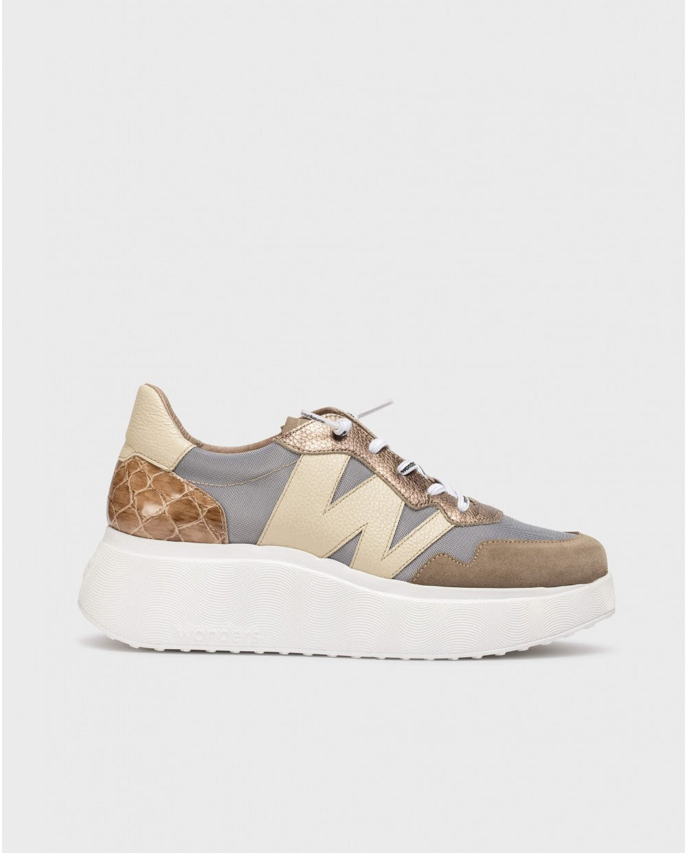 Taupe & Cream Trainers - A-3631