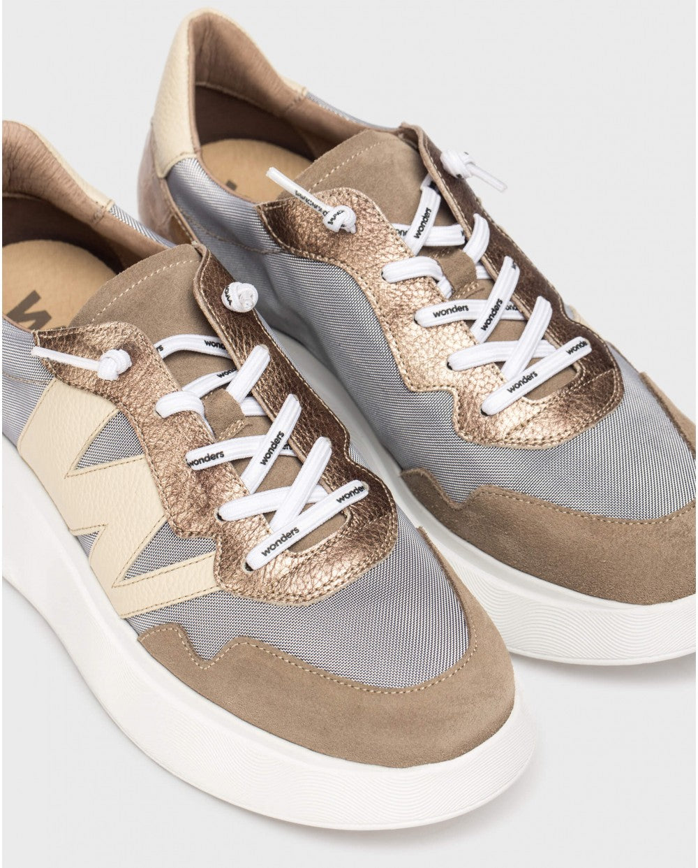 Taupe & Cream Trainers - A-3631