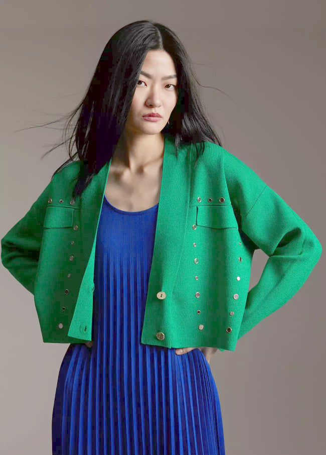 Short Green Mirror Cardigan 11011.062