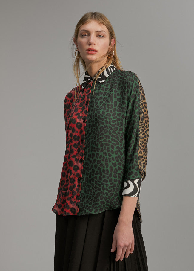 Animal Print Shirt Red & Green 15002.336