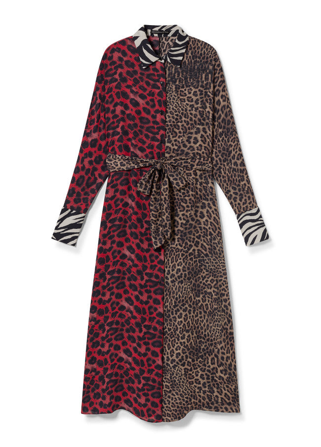 Animal Print Shirt Dress 16005.336