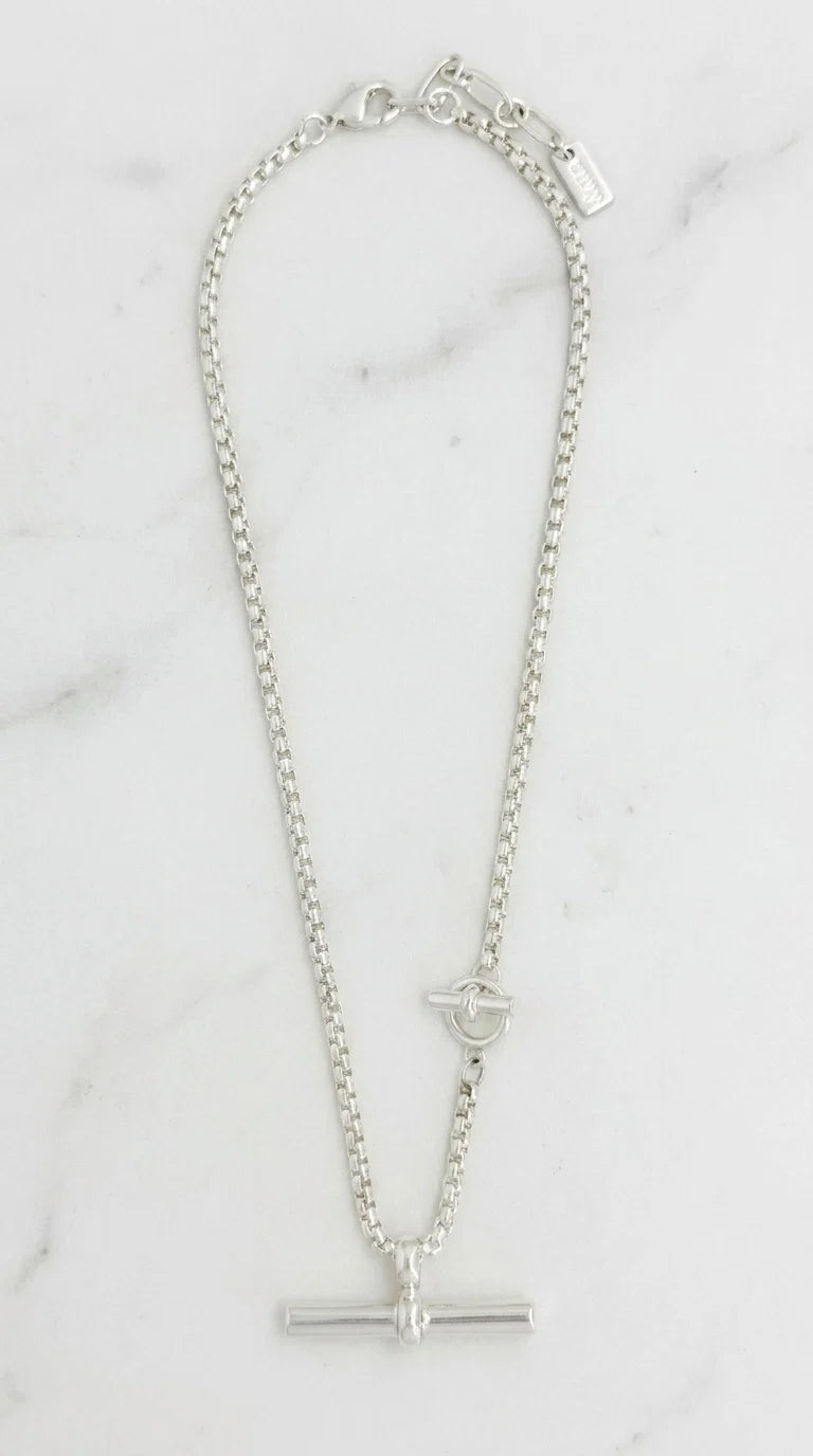Silver T-Bar Necklace - 4816