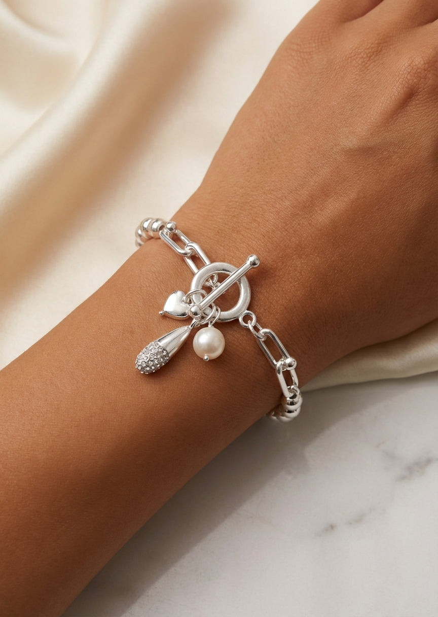 Silver Charm Bracelet - 4541