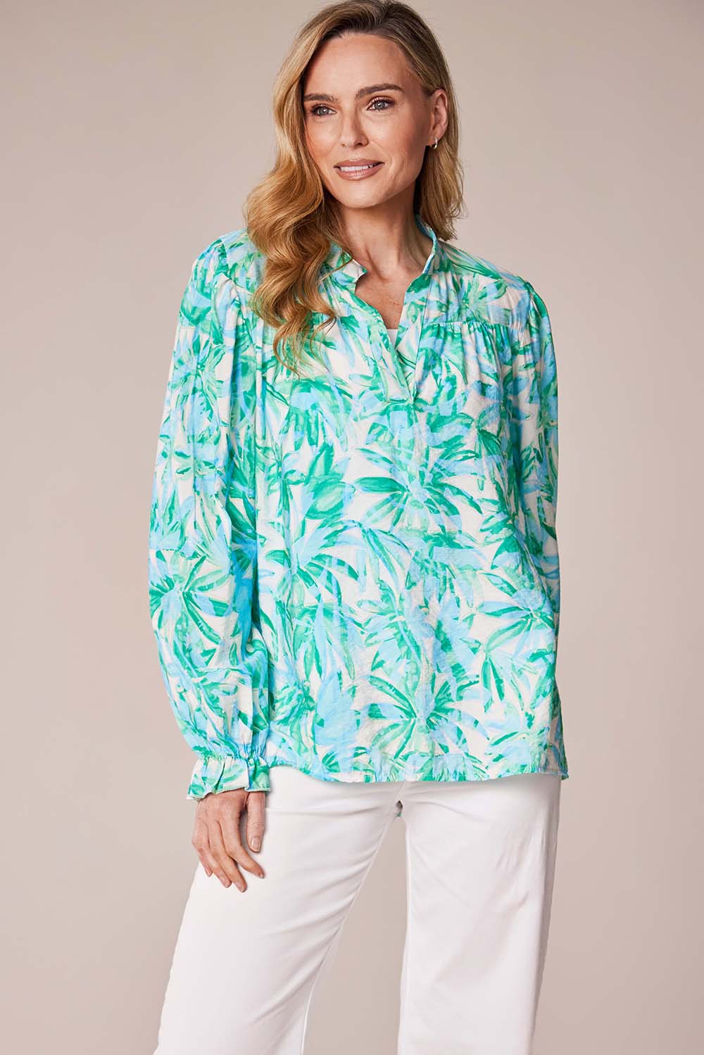 Mint Palm Blouse - MC18022S