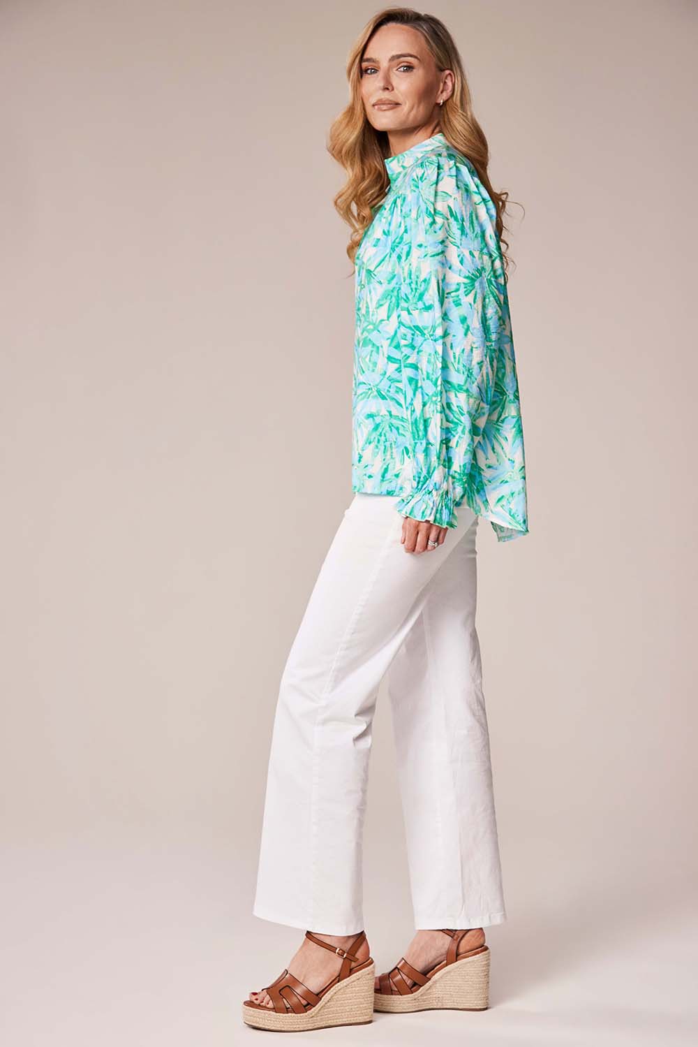 Mint Palm Blouse - MC18022S