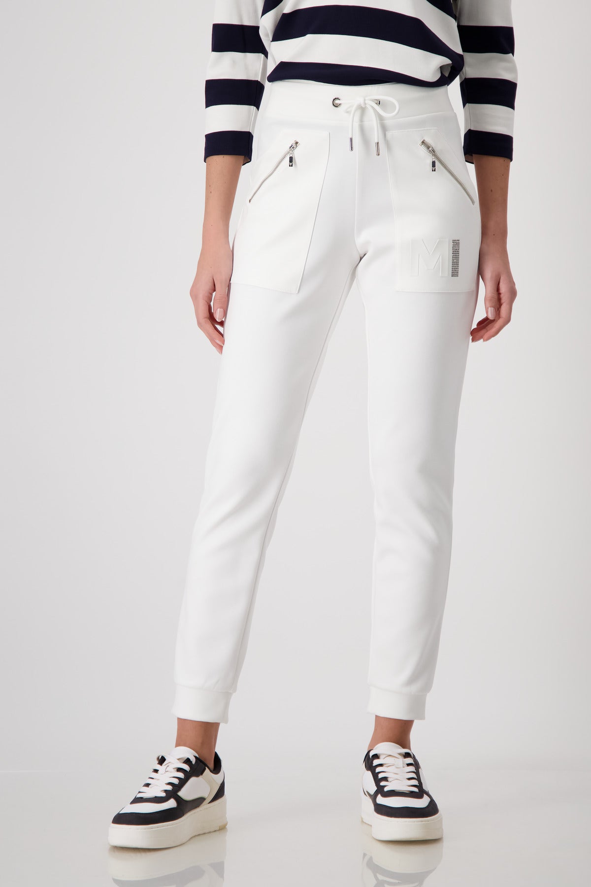 Off White Drawstring Pants - 409210