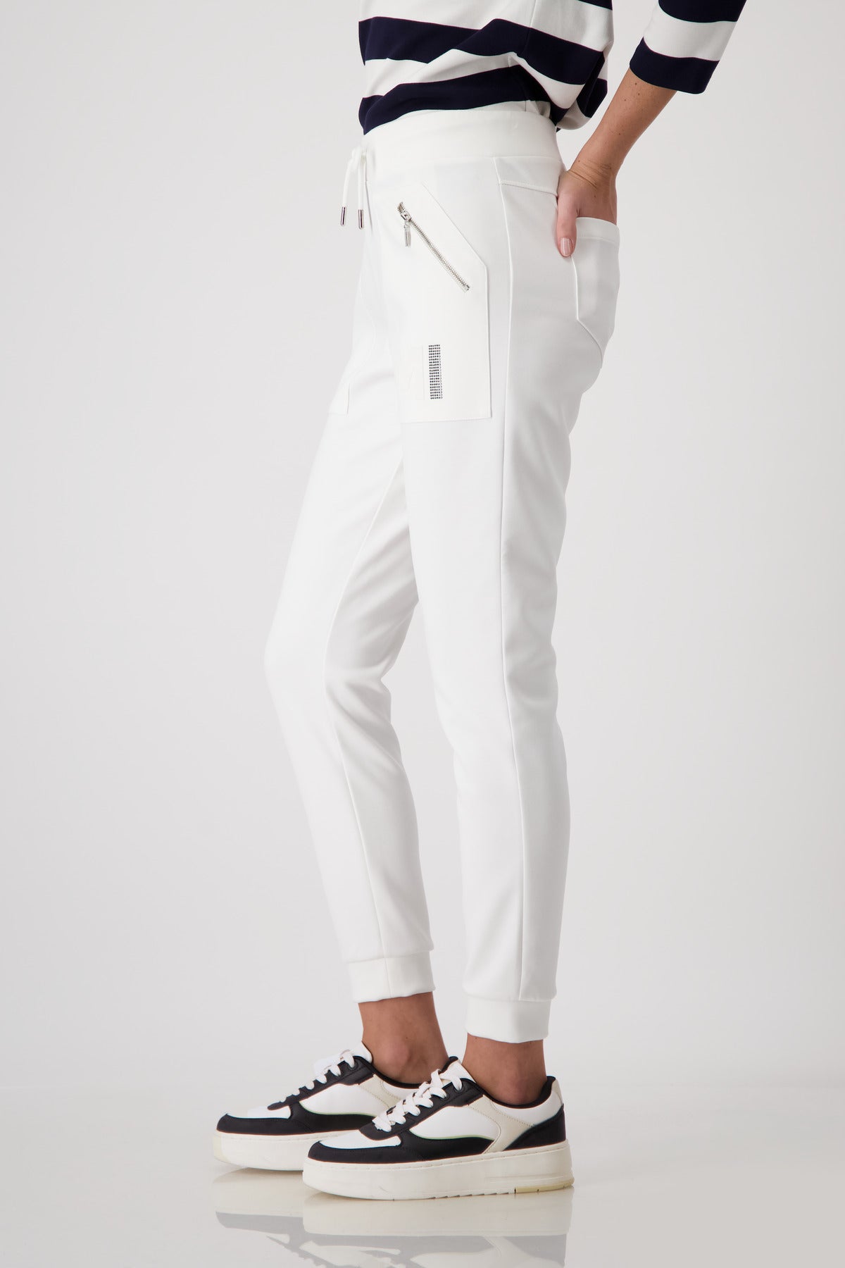 Off White Drawstring Pants - 409210