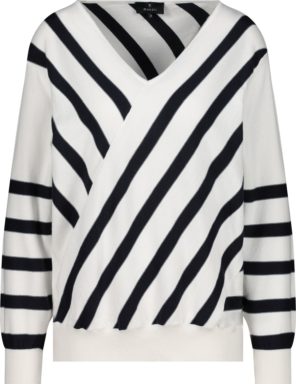 Off White Mix Stripe Sweater - 409329