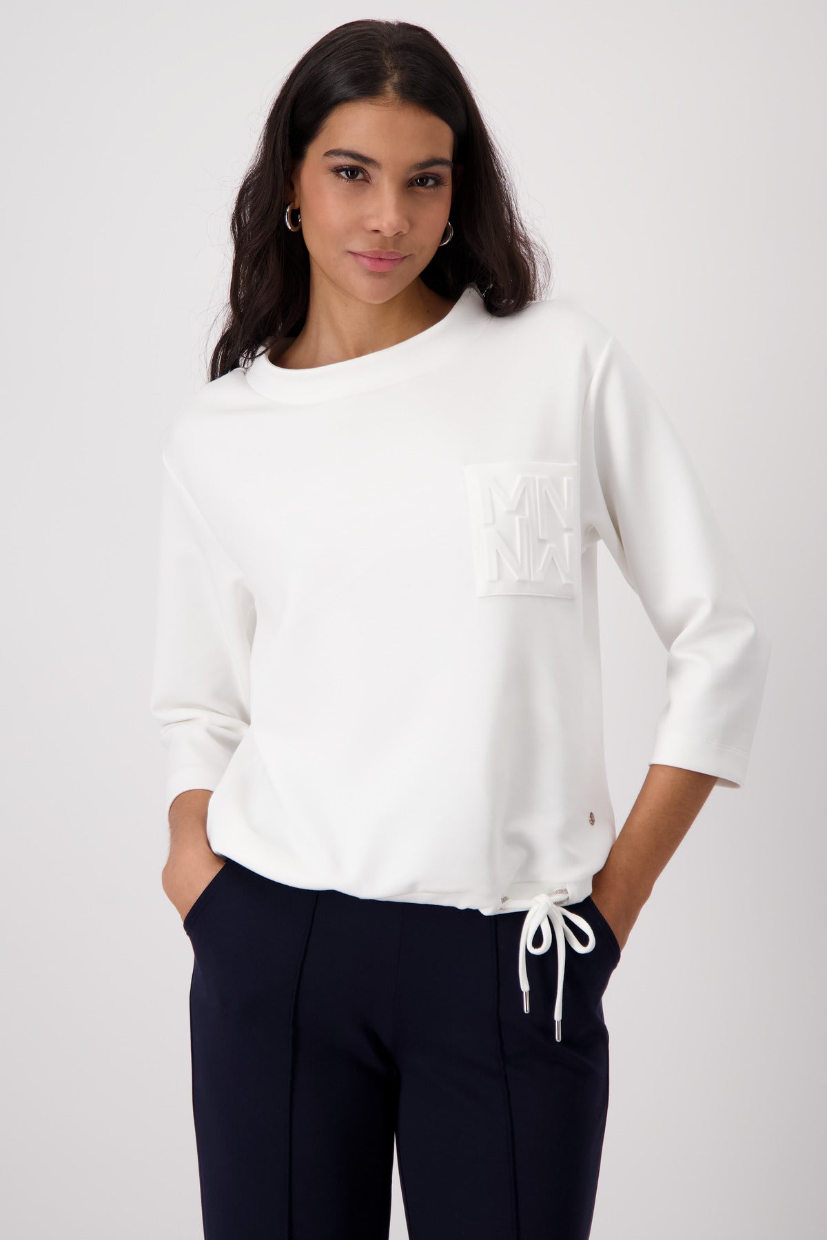 Off White Embossed Sweatshirt - 409376