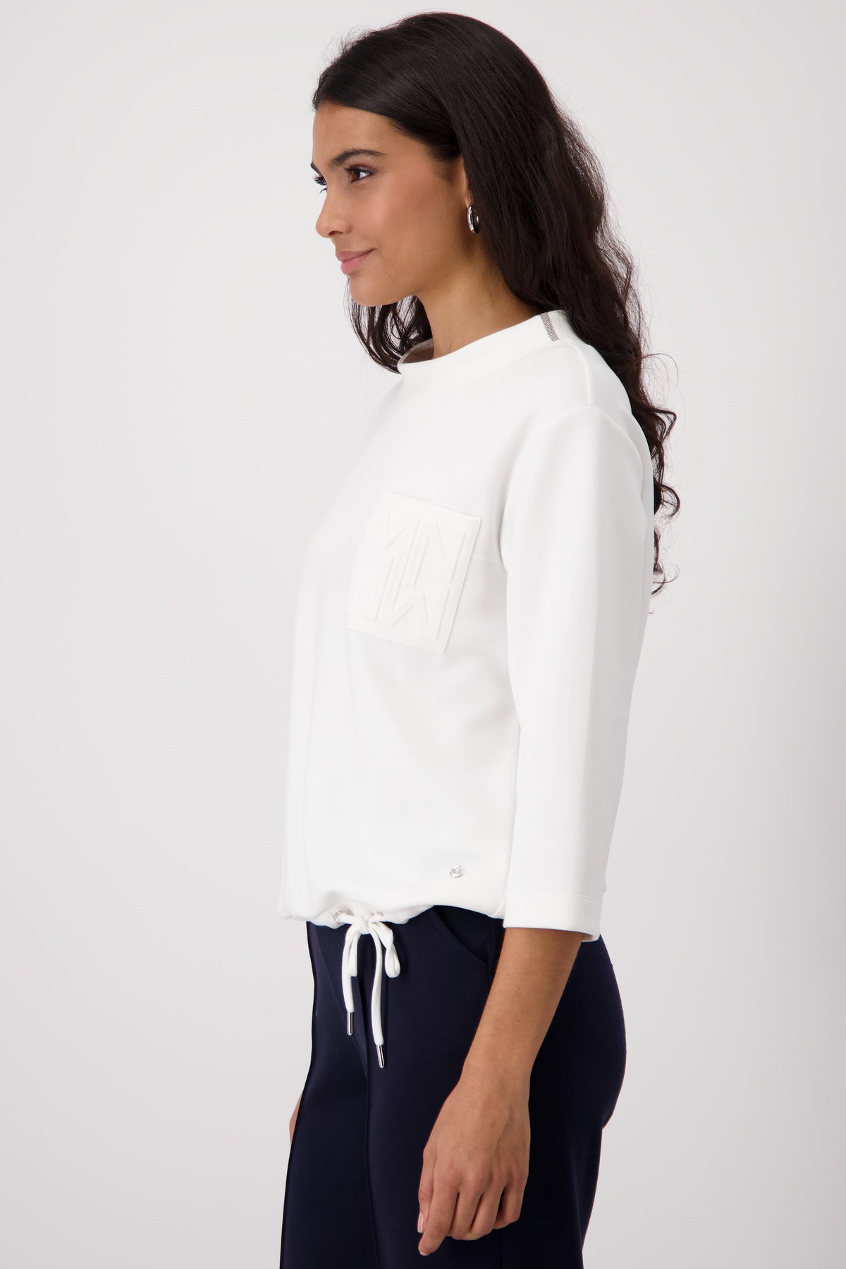 Off White Embossed Sweatshirt - 409376