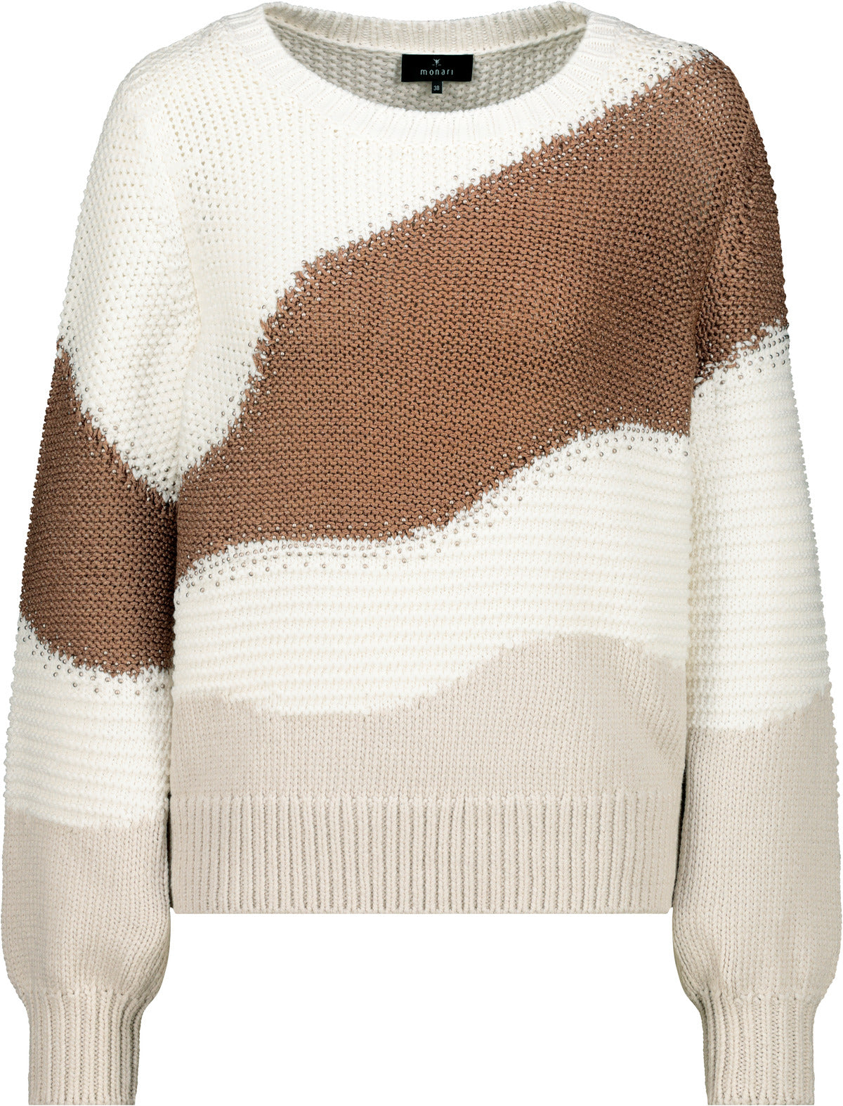 Off White & Caramel Sweater - 409466