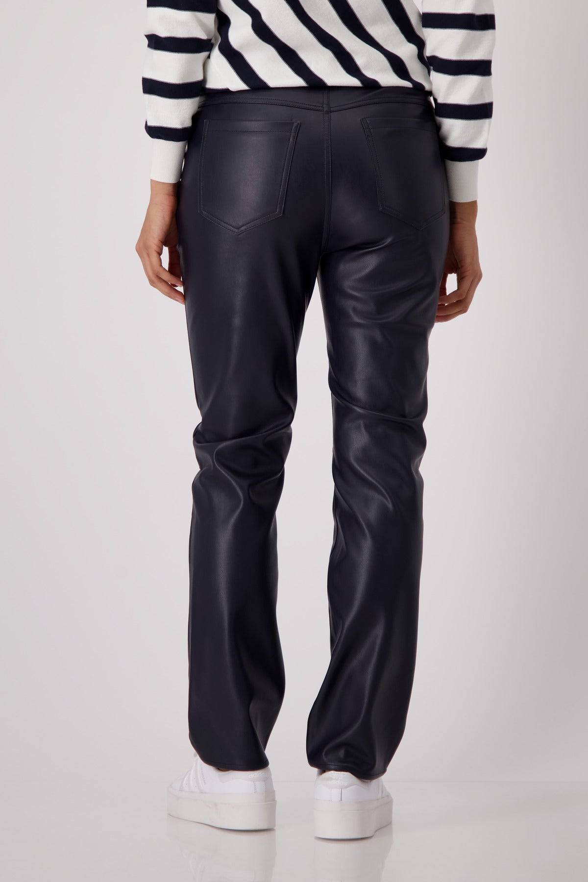 Deep Ocean Faux Leather Pants - 409040