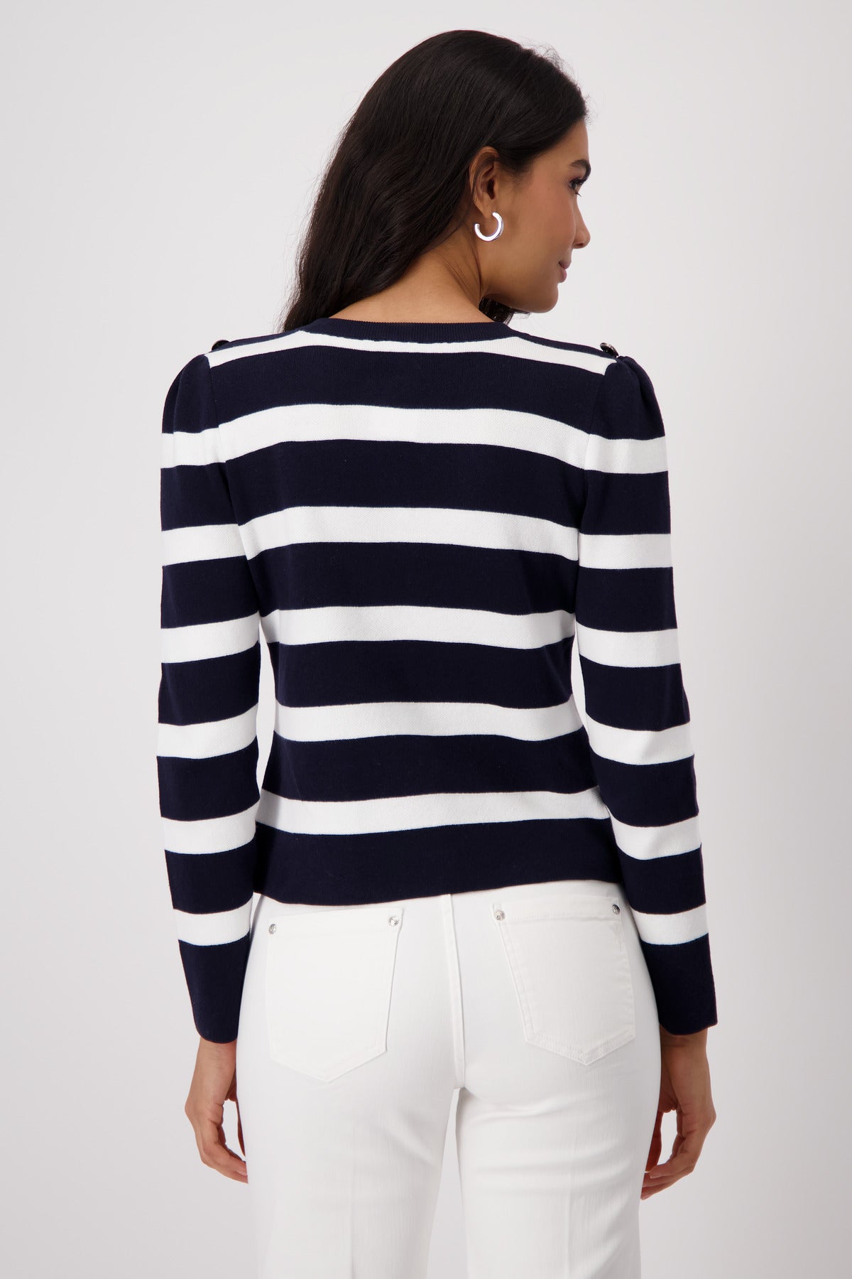 Deep Ocean Striped Knit Jacket - 409228