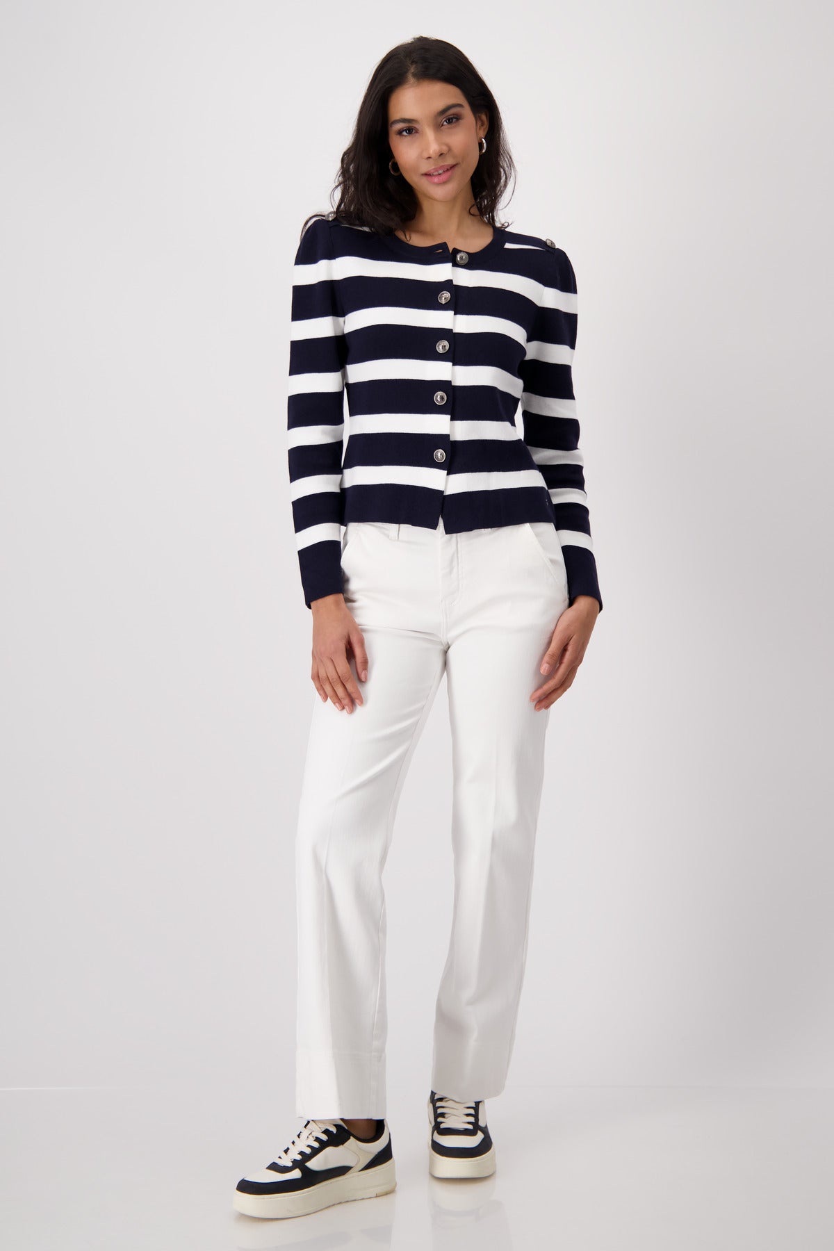 Deep Ocean Striped Knit Jacket - 409228