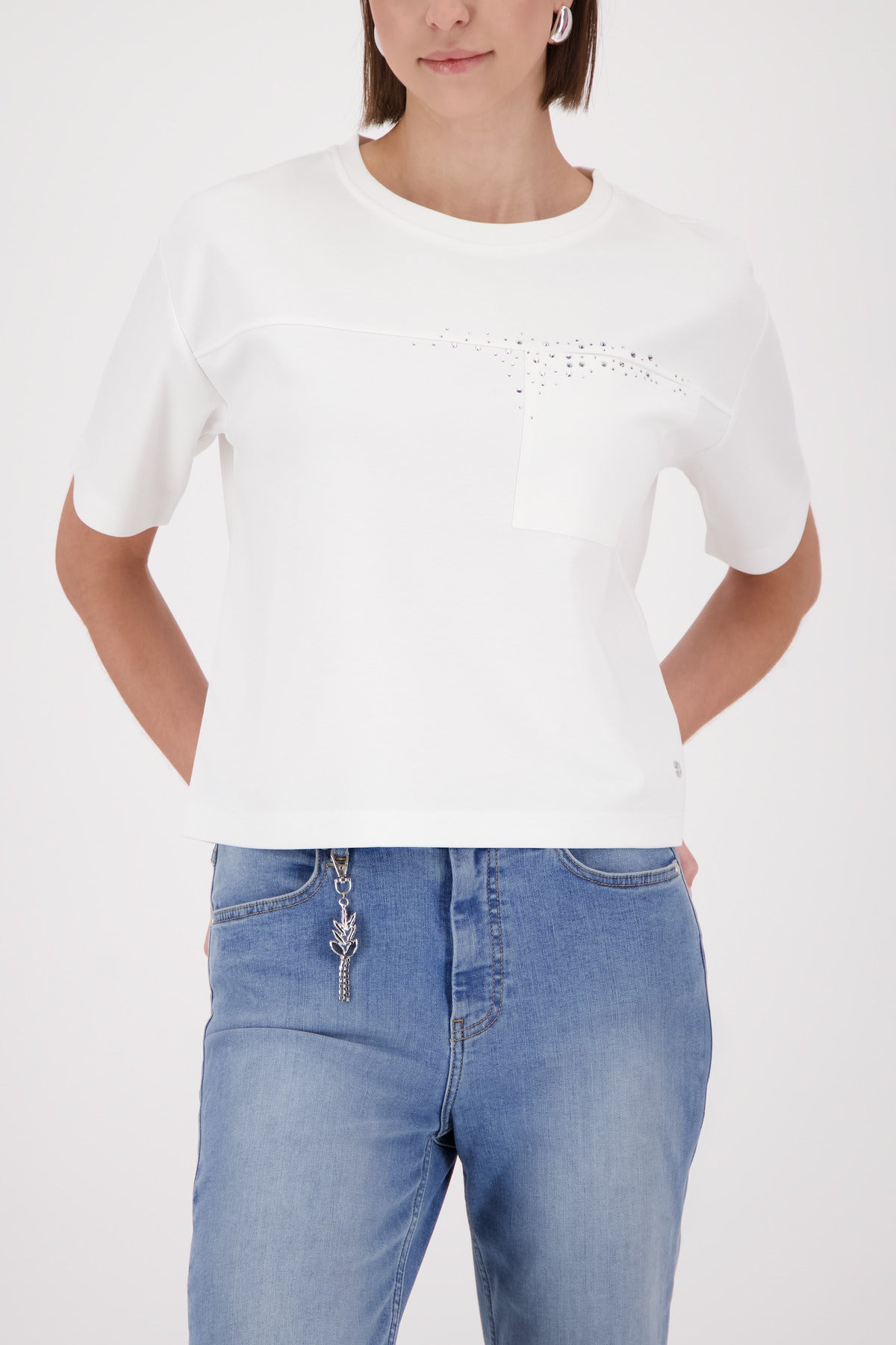 Champagne Beige Jewelled Sweatshirt - 410127