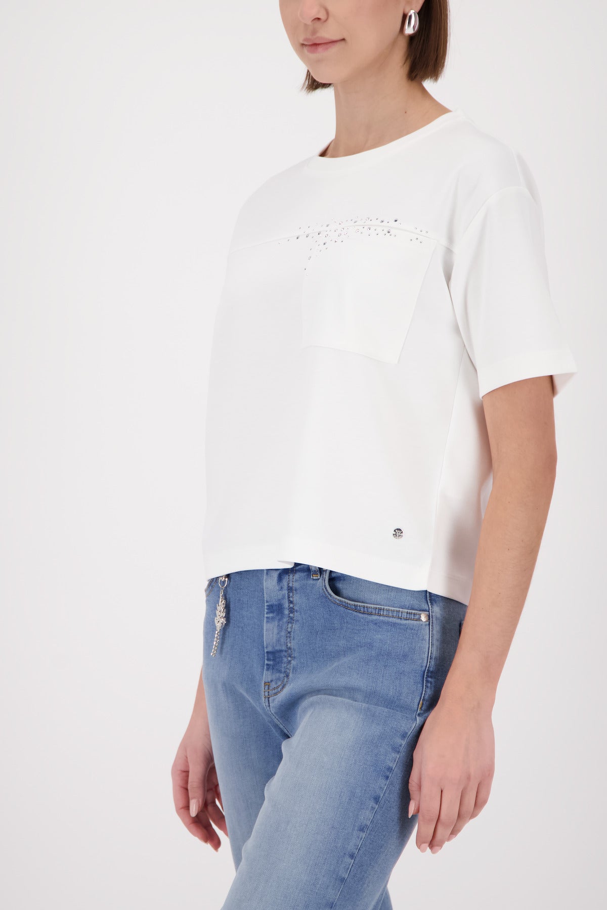 Champagne Beige Jewelled Sweatshirt - 410127