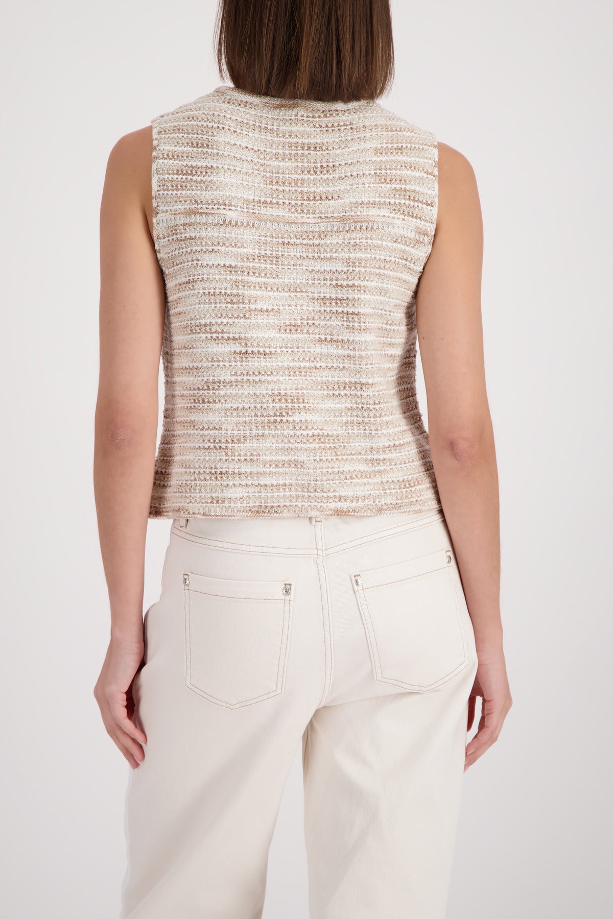 Champagne Beige Sleeveless Vest - 410244