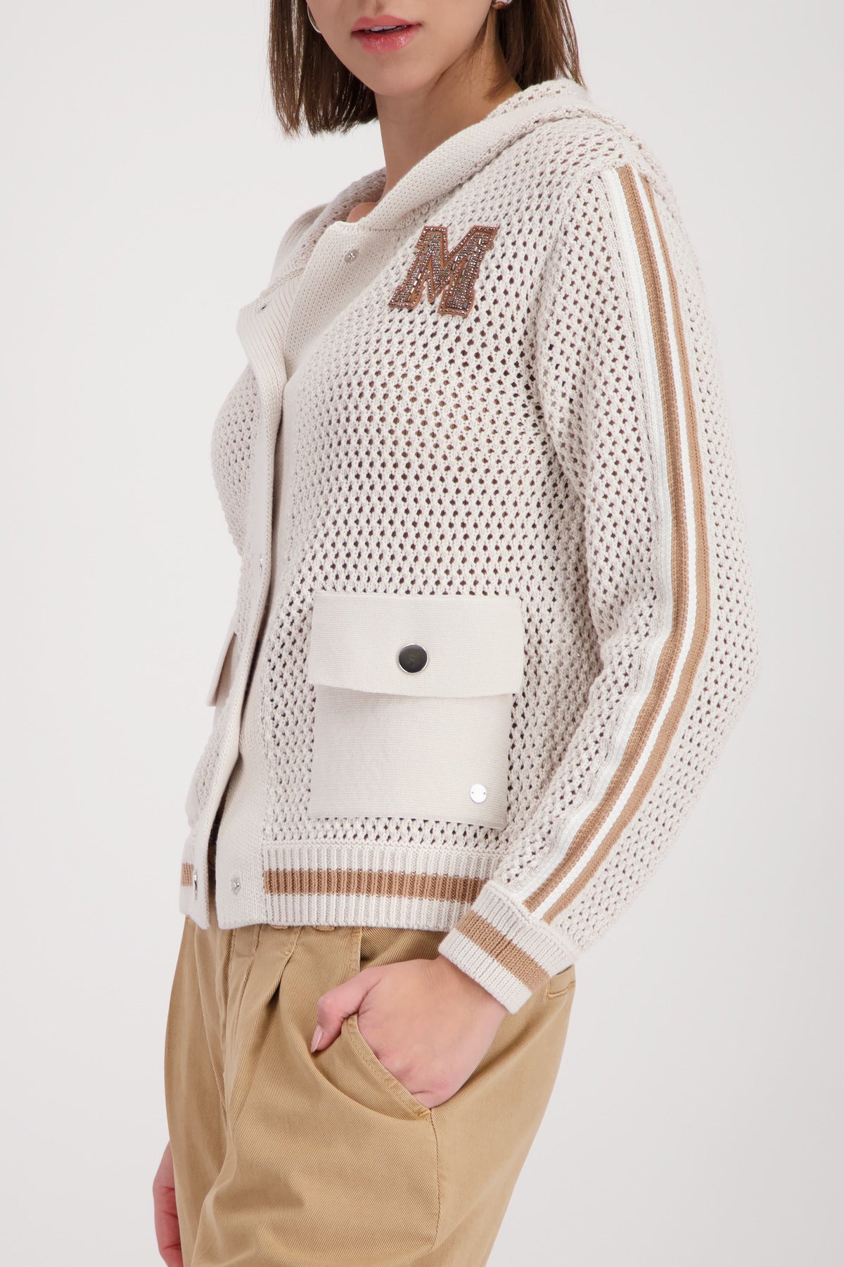 Champagne Beige Knit Jacket - 410283