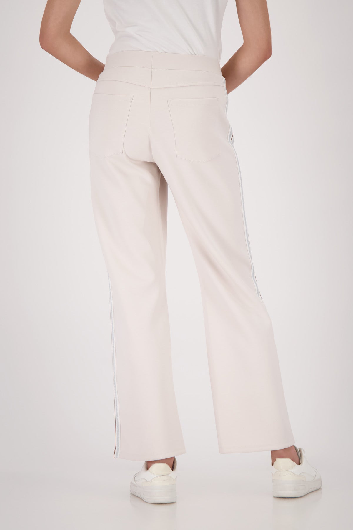 Champagne Beige Striped Pants - 410336