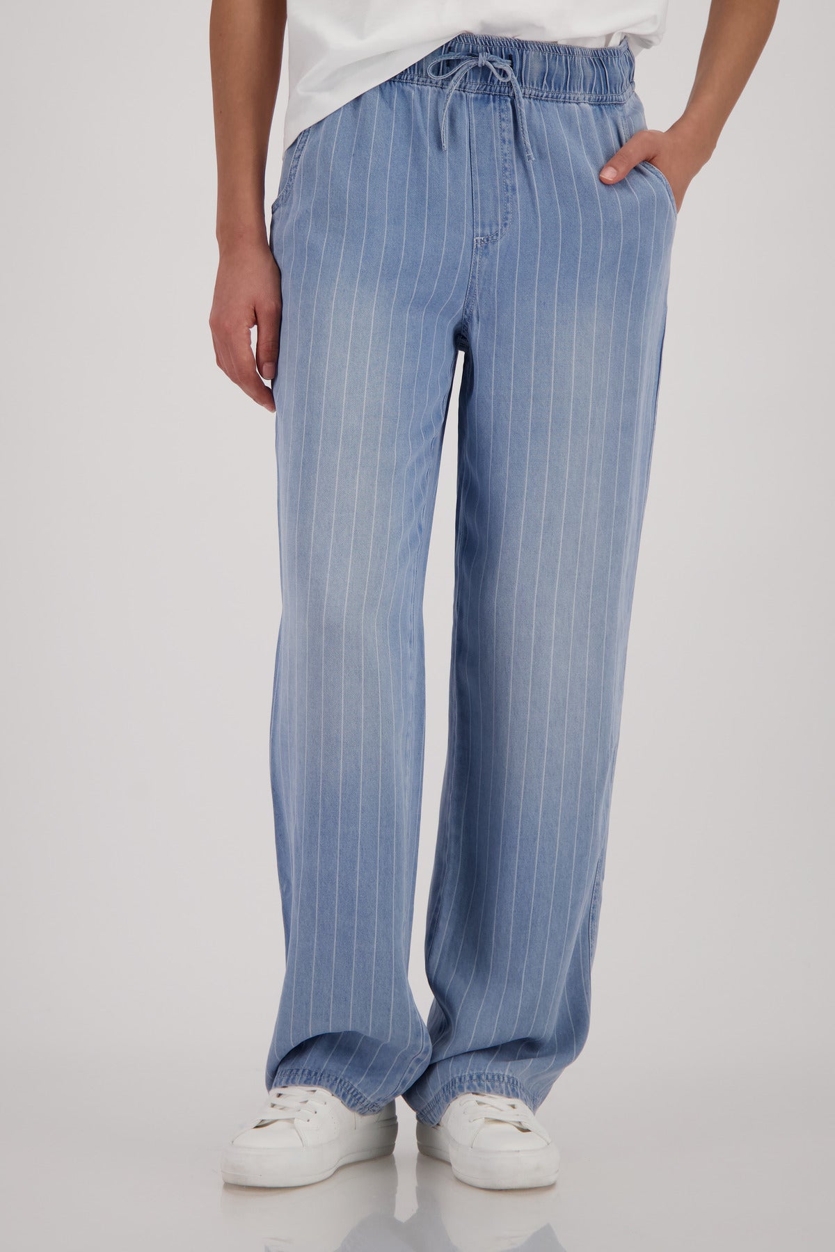 Blue Lyocell Wide Leg Trousers - 410954