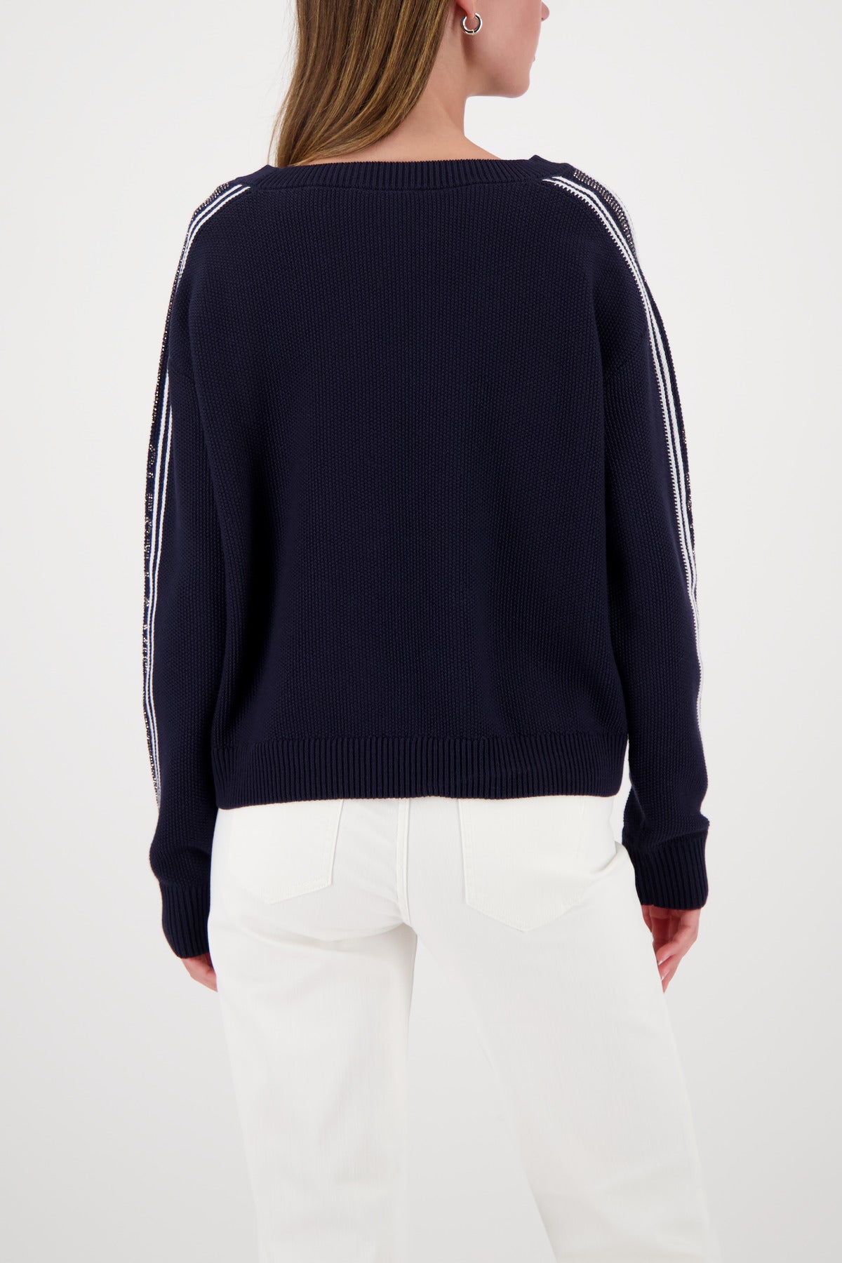 Marine Embellished Stripe Sweater - 410385