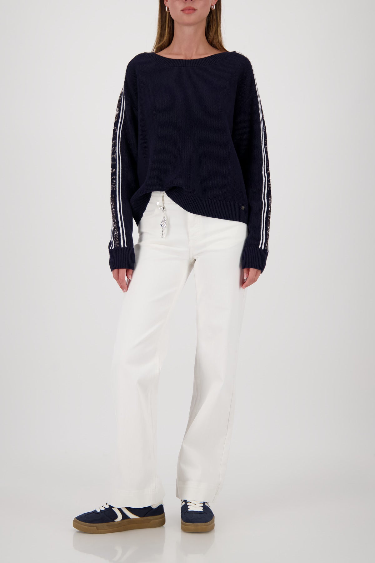 Marine Embellished Stripe Sweater - 410385