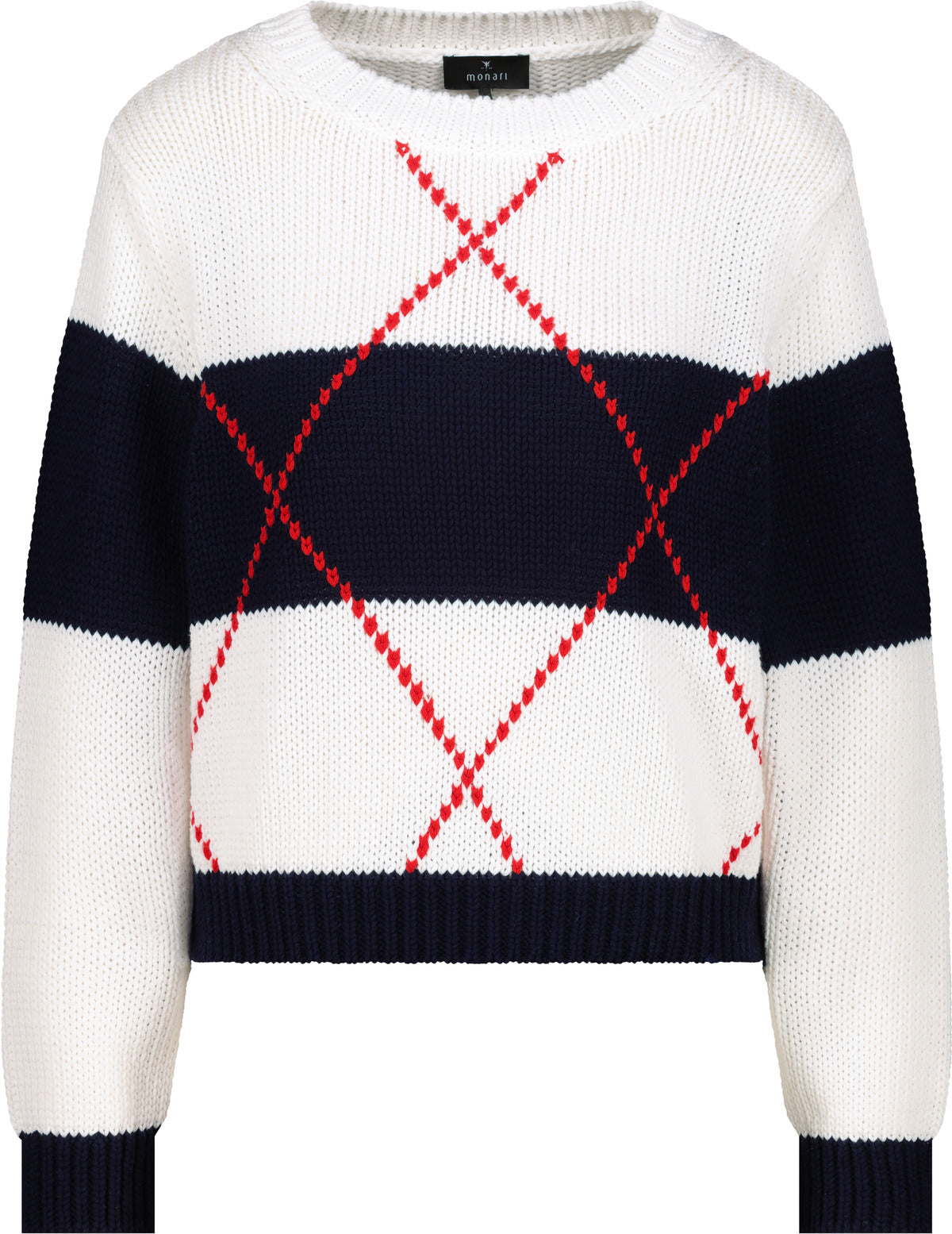 Marine Diamond Stripe Sweater - 410218
