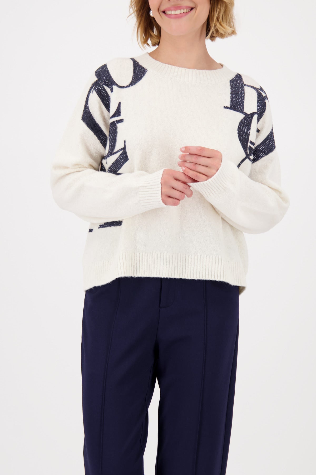Off White Script Print Sweater - 809099